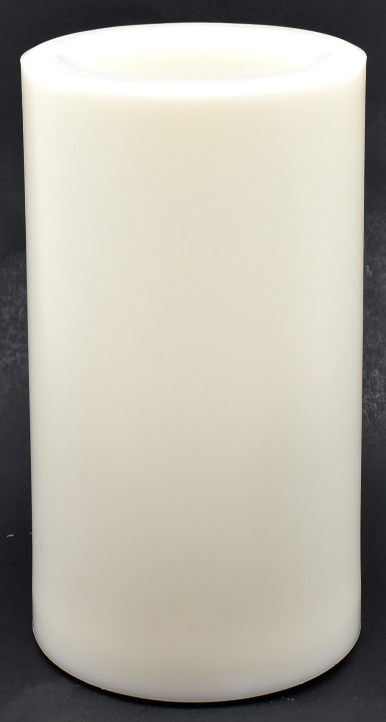 CANDLE, FLAMELESS, 3.25X6, WHITE,  OUTDOOR, PLASTIC, NO SHRINK WRAP