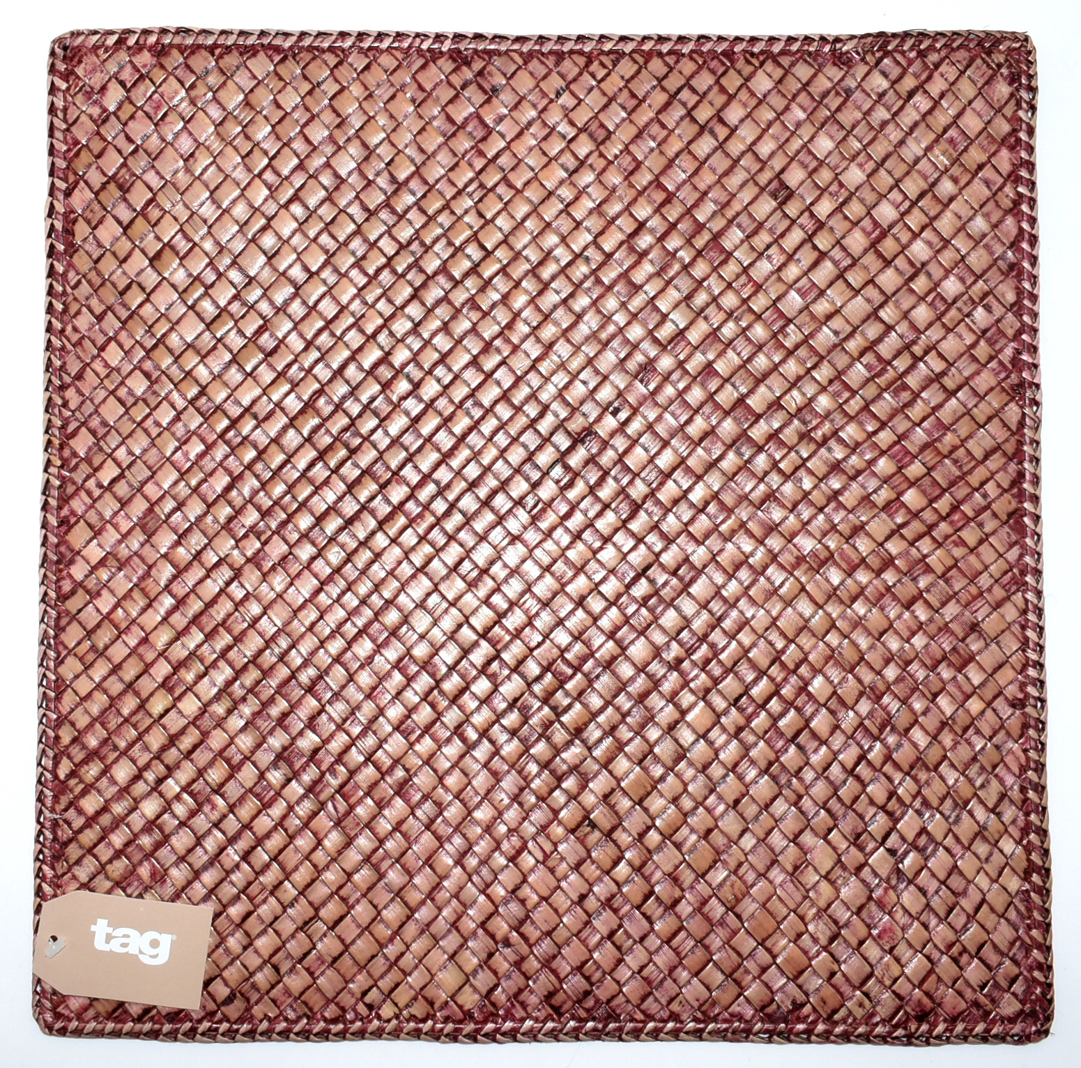 PLACEMAT,  14 IN,  SQUARE,  PANTAI,  RED