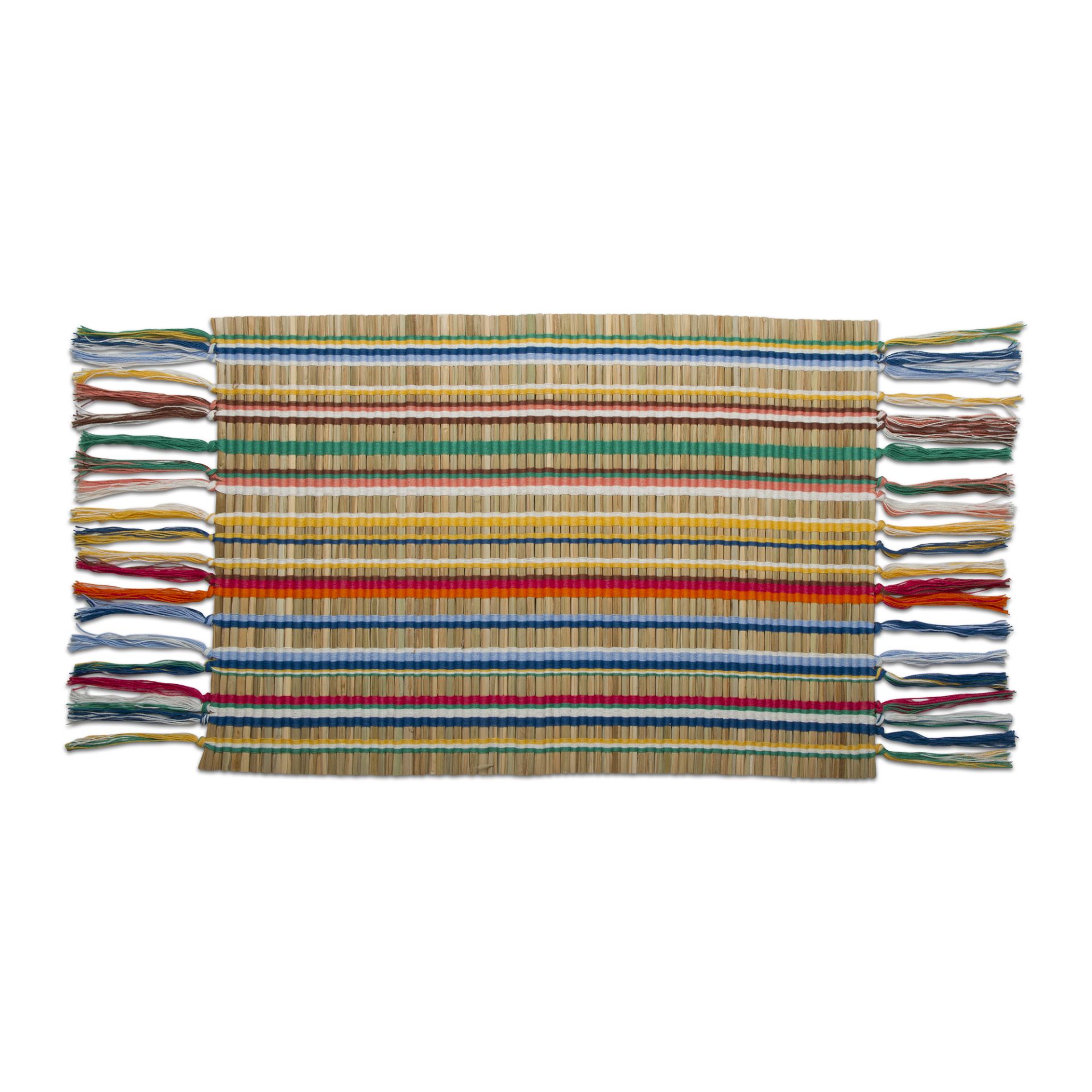 PLACEMAT,  18X13,  FABRIC,  MULTI COLOR STRIPE