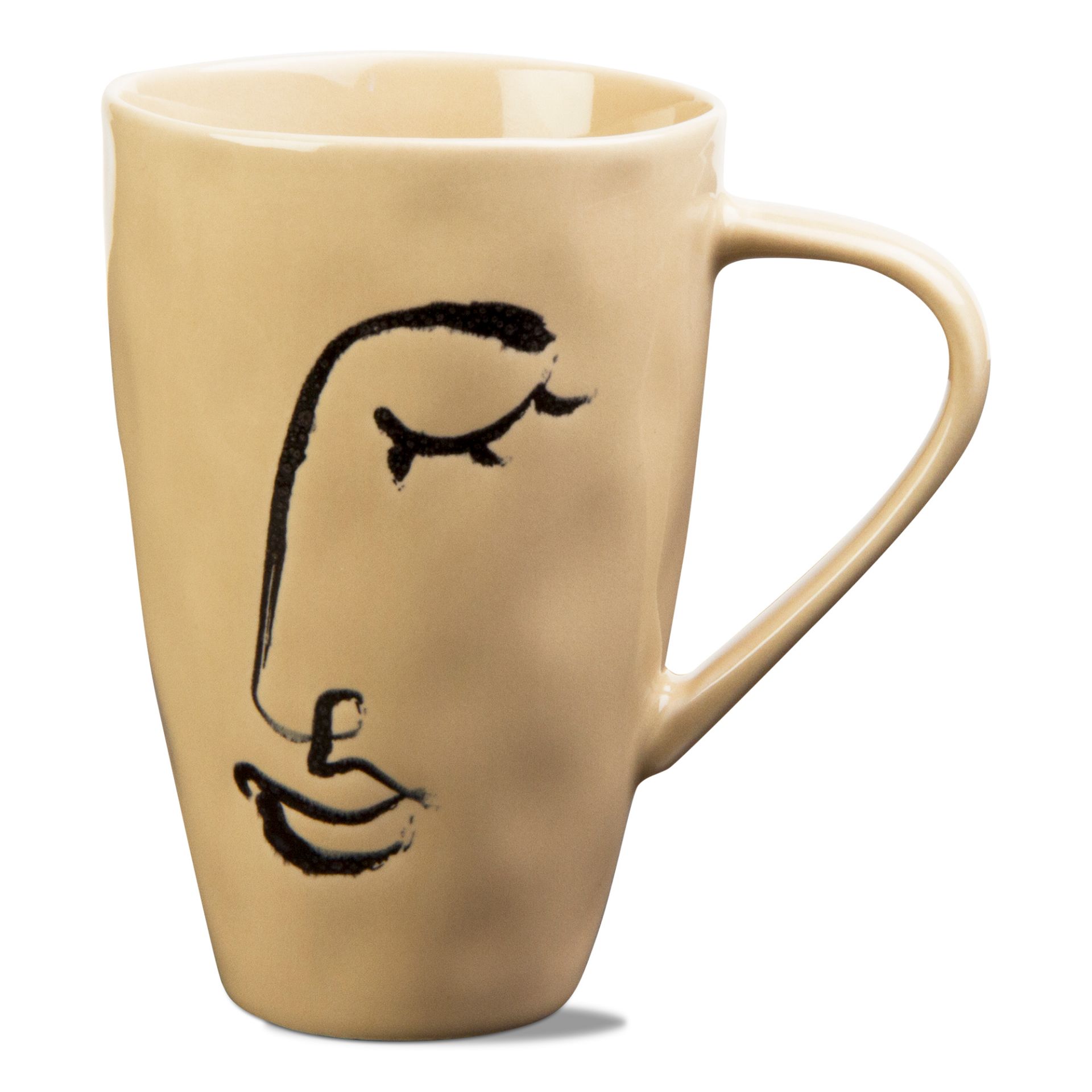 MUG,  CERAMIC,  PORTRAIT DRAWING CREAM