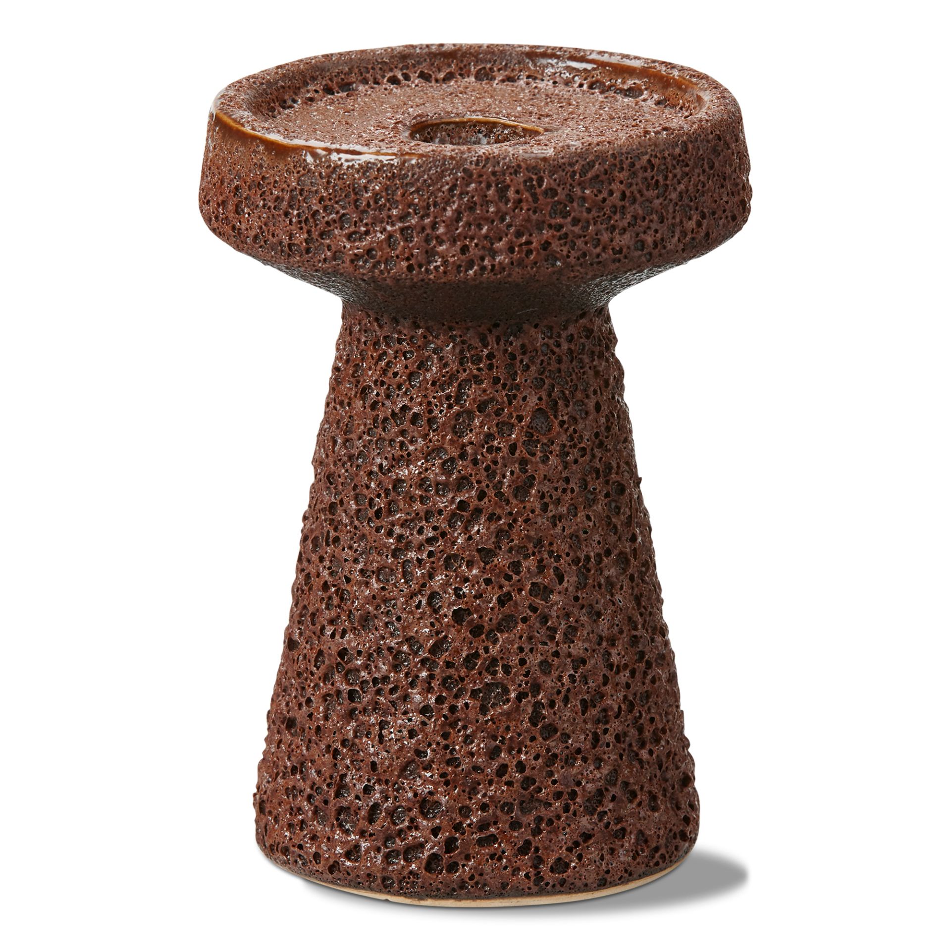 CANDLE HOLDER,  PILLAR,  5.5X4 LAVA,  TAPER,  LARGE