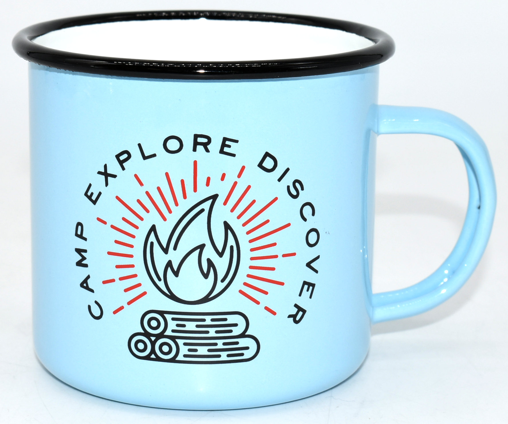 MUG,  COFFEE,  ENAMEL,  11 OZ,  CAMP,  EXPLORE,  DISCOVER