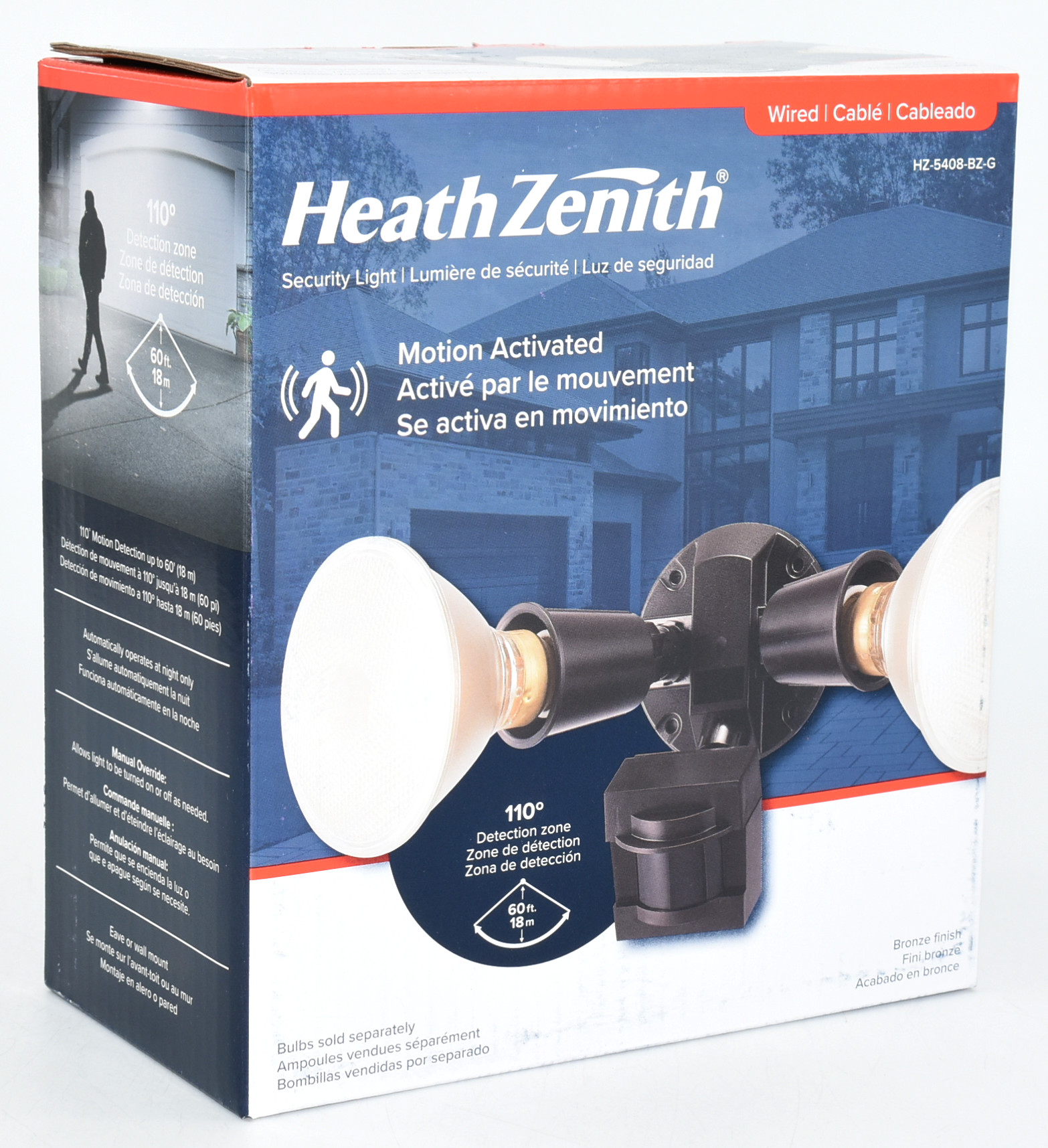SECURITY LIGHT,  WALL MOUNT,  BLACK,  MOTION DETECTION, CUL