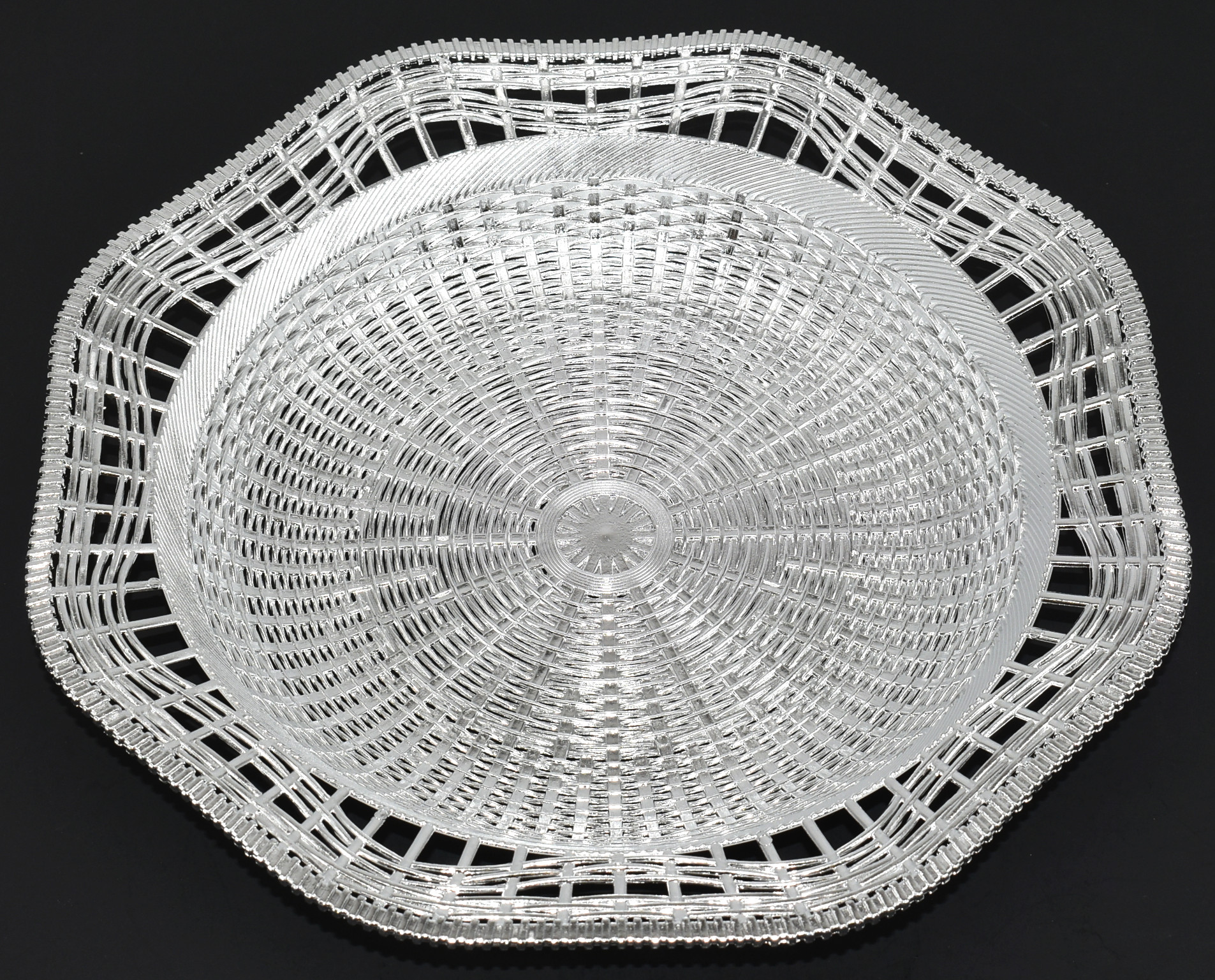 BASKET, MEDIUM, SILVER, REUSABLE,  IMPRESSIVE CREATIONS, PLASTIC