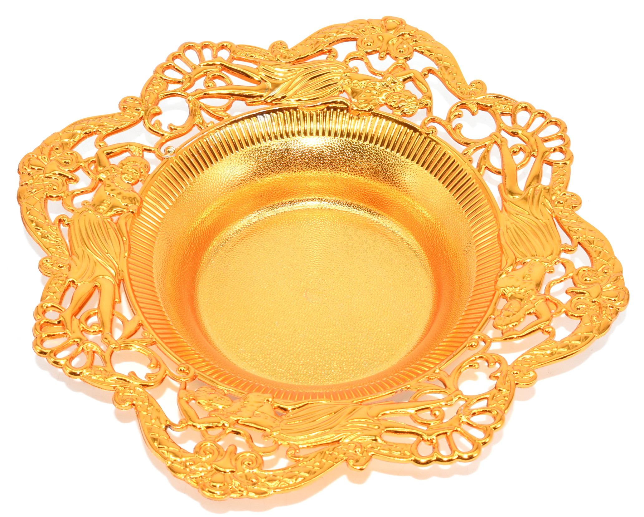 SERVING DISH, ROSE GOLD, PLASTIC 10.5IN DIA.