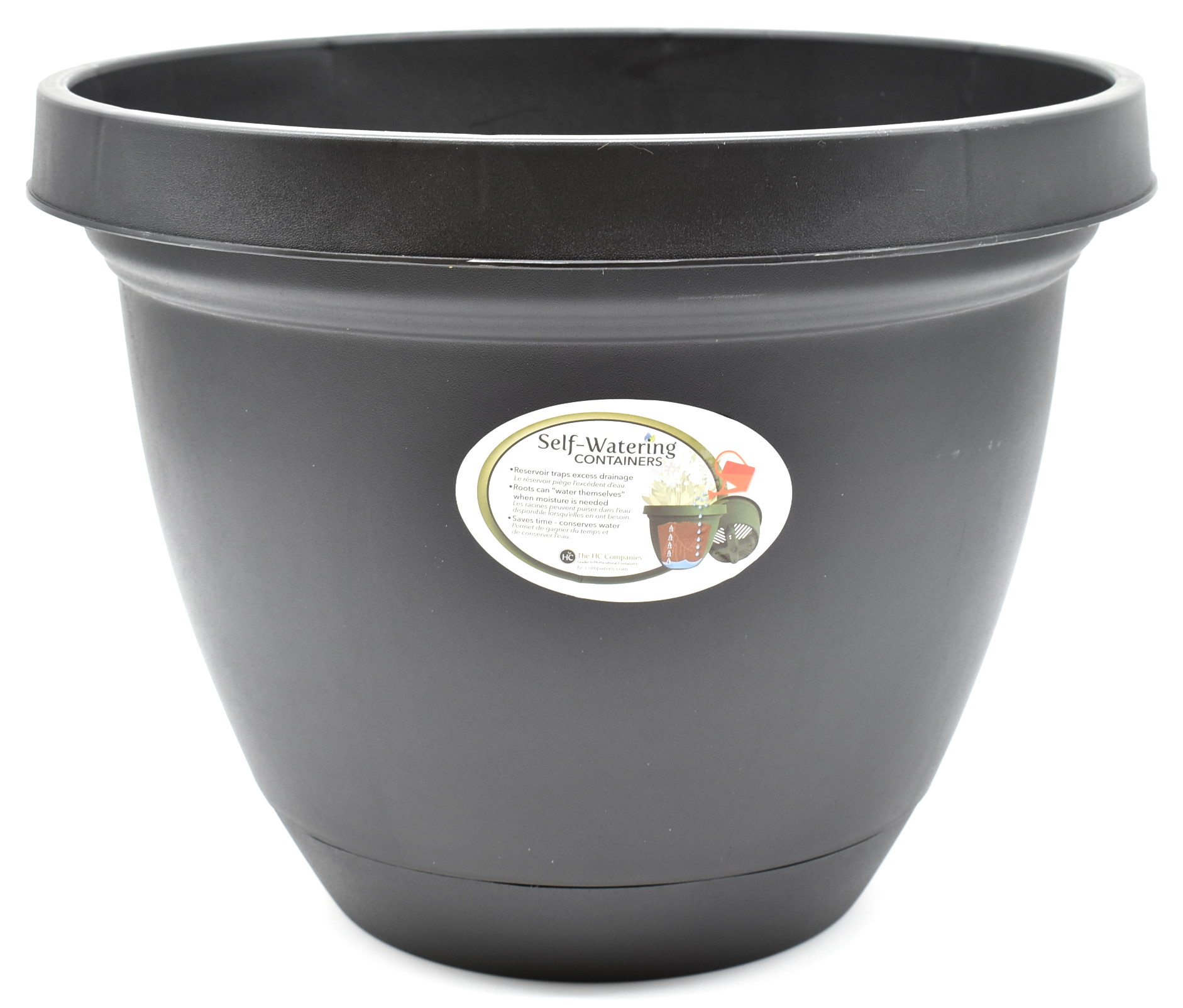 PLANTER, 12IN, INFINITY, BLACK, WM