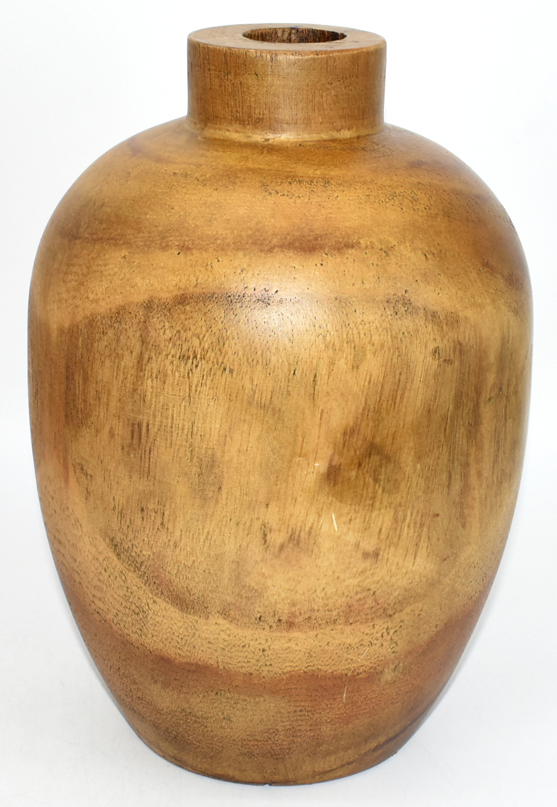 VASE, 12IN, LARGE WOODEN