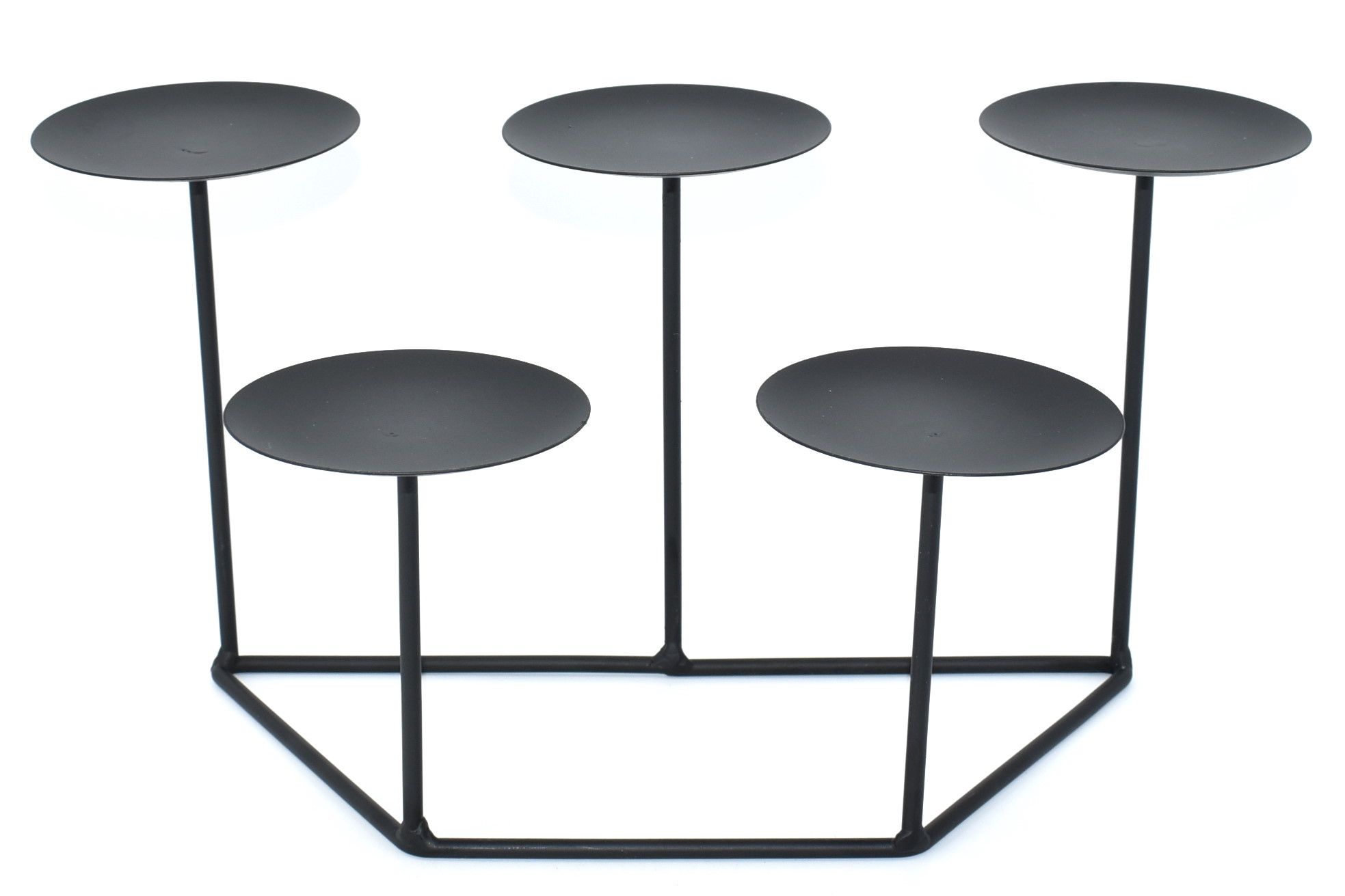 CENTERPIECE,  METAL,  5 CANDLE,  BLACK