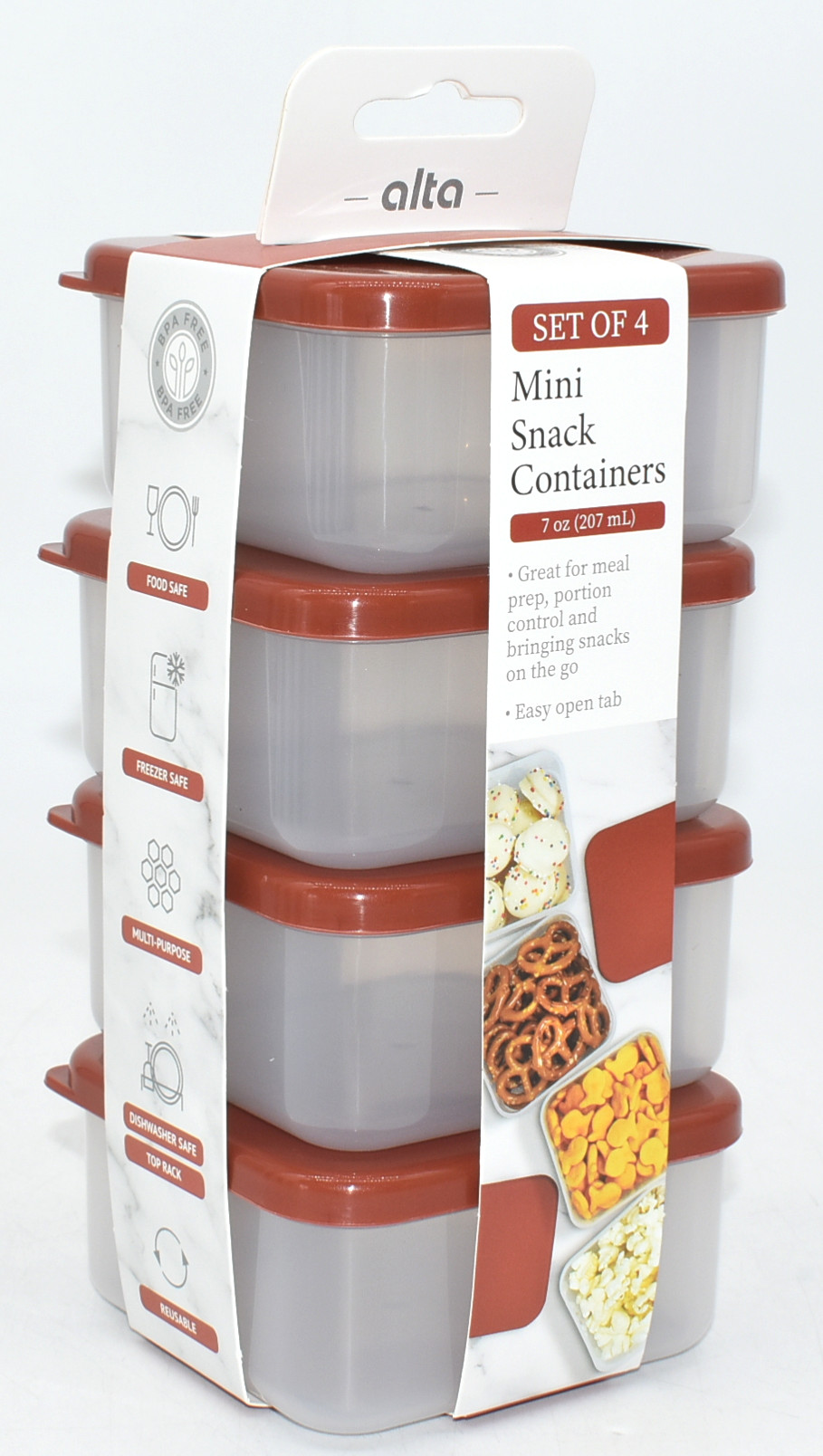 FOOD STORAGE,  4 PK,  6.7 OZ,  SNACK,  GLITTER,  POMEGRANATE