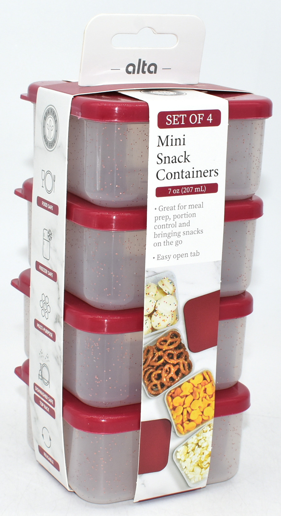 FOOD STORAGE,  4 PK,  6.7 OZ,  SNACK,  GLITTER,  APRICOT