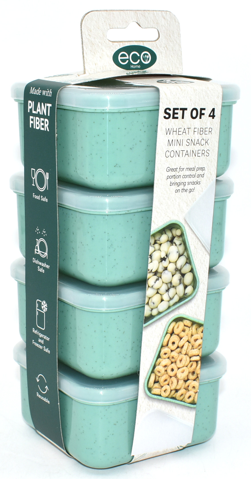 FOOD STORAGE,  4 PK,  7.3 OZ,  SNACK CONTAINERS,  JADE