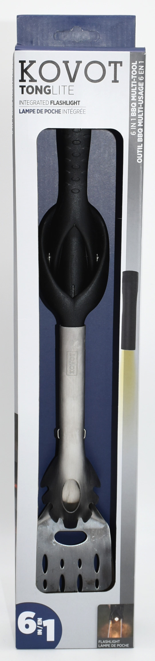 BBQ TOOL,  6 IN 1 MULTI TOOL,  TONGS WITH LIGHT,  COLOR BOX