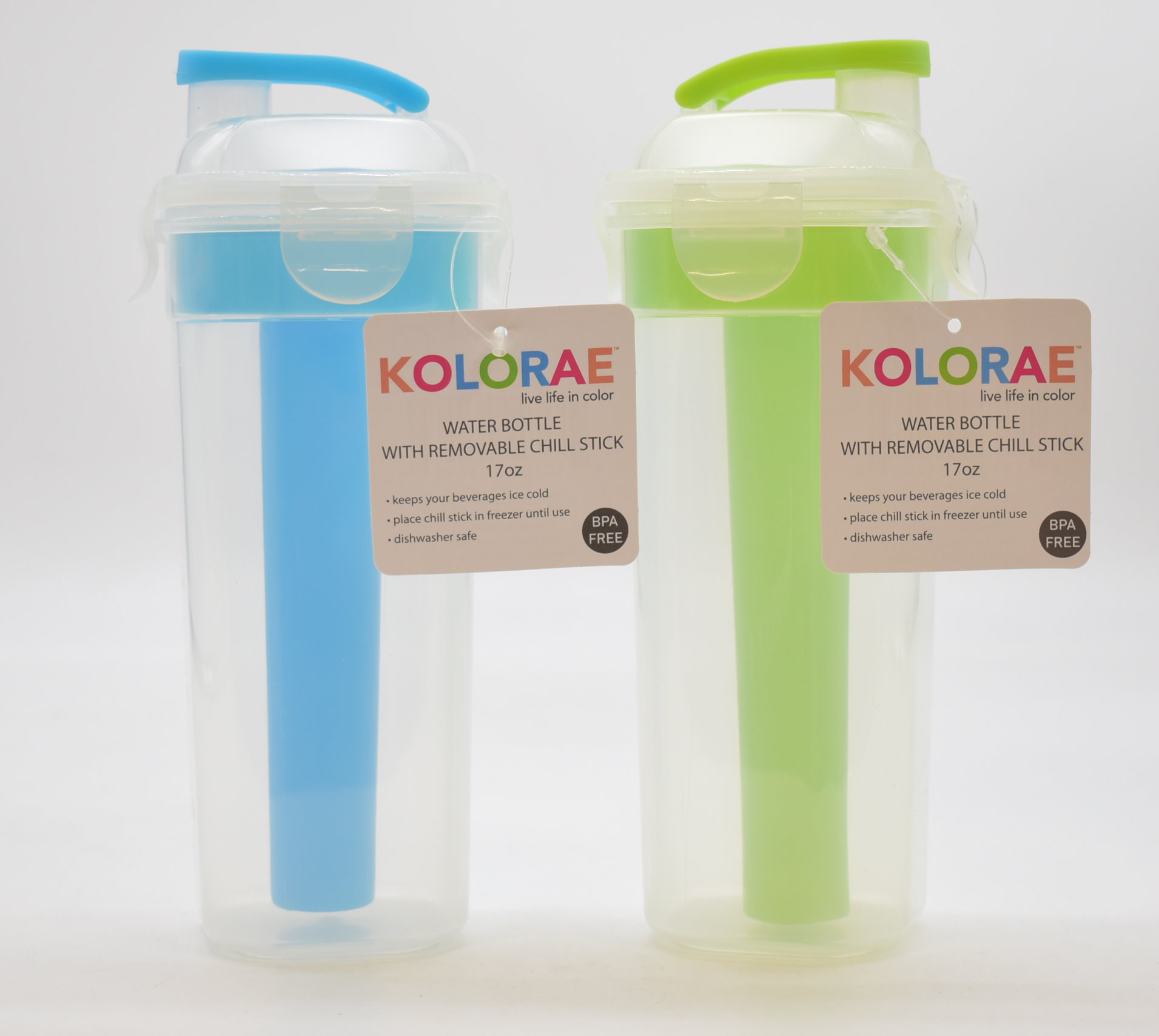 WATER BOTTLE 17OZ FLIP TOP W/REMOVABLE CHILL STICK