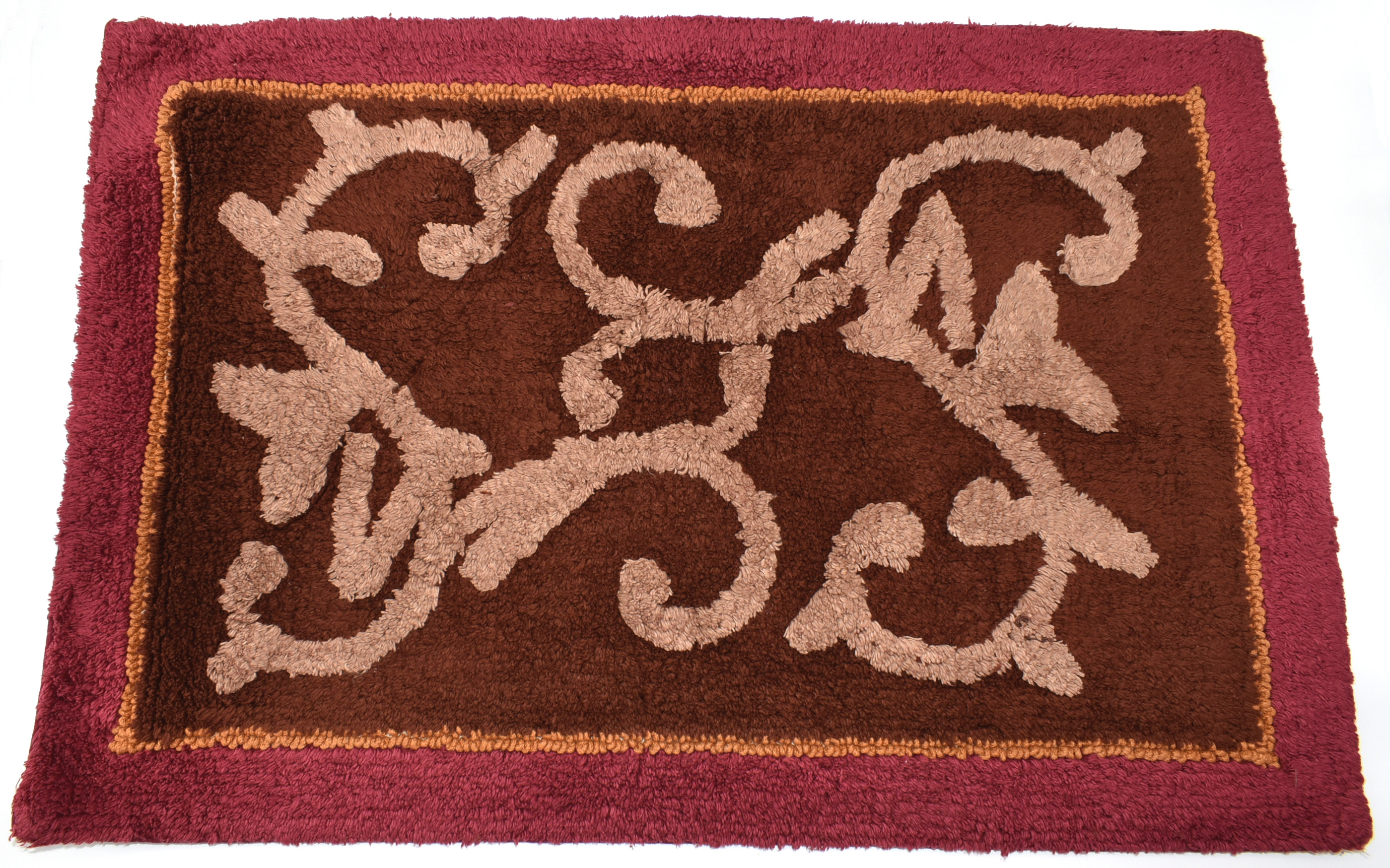 BATH RUG,  BUTTERFLY BLESSINGS,  RED,  TUFTED