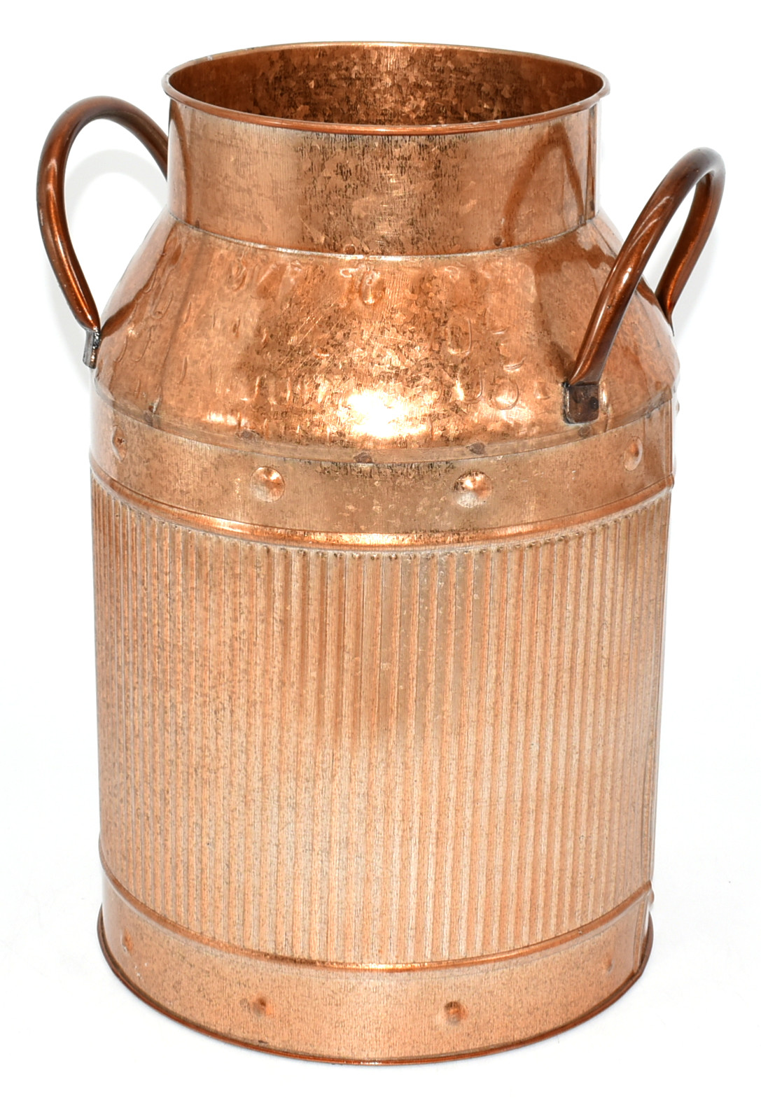 VASE,  COPPER,  JUG WITH HANDLES WIDE BRIM,  10.5X8.5,  LARGE