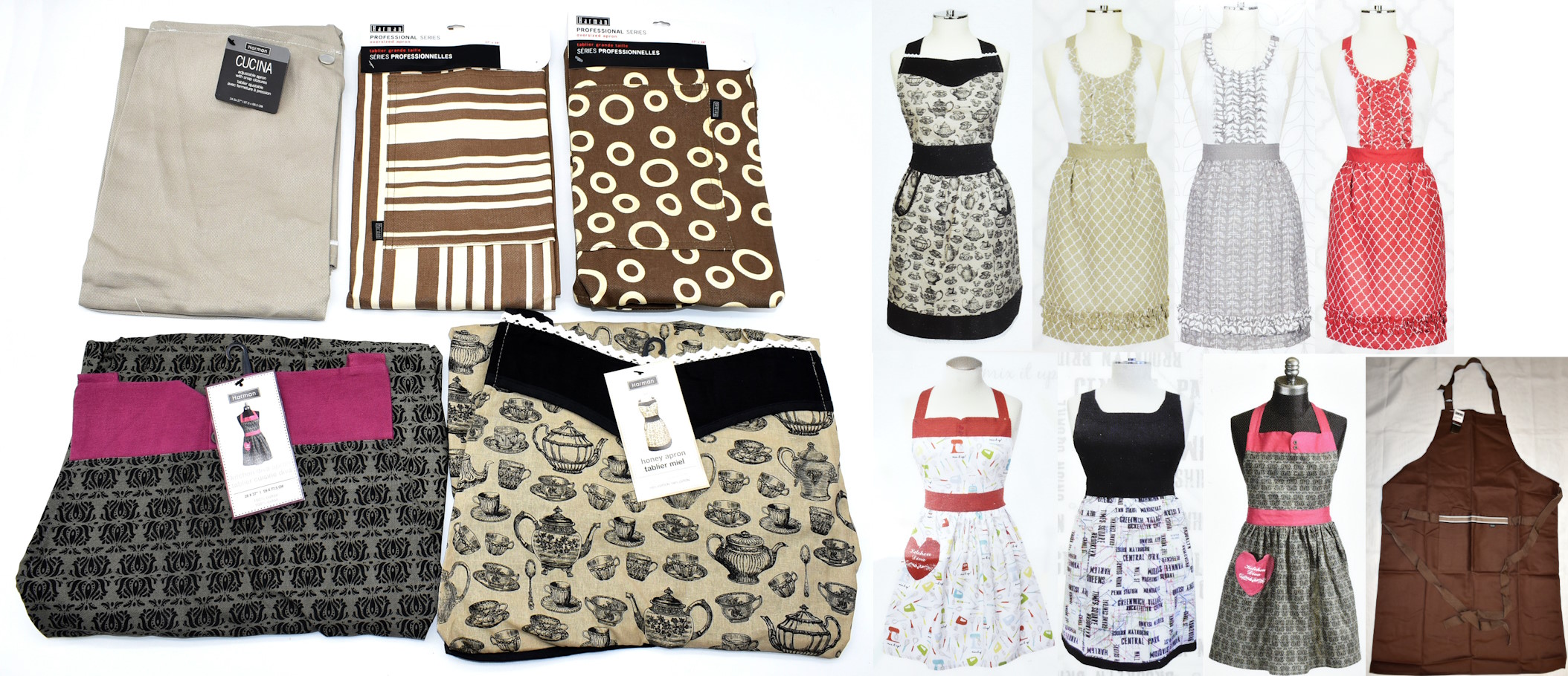 APRONS,  ASSORTED STYLES,  ADULT SIZE