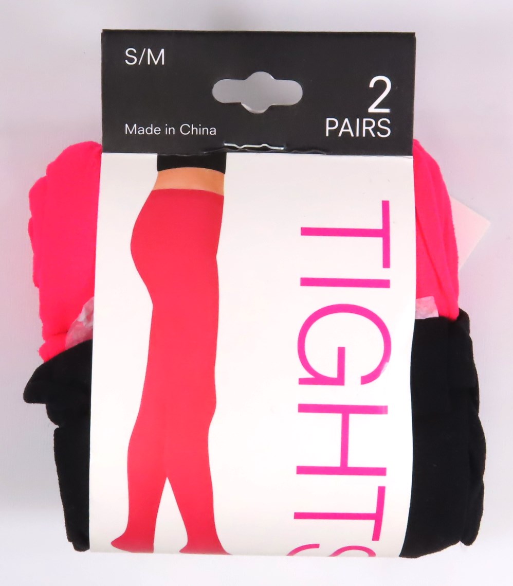 TIGHTS, LADIES, 2PK,  ROLL UP CORAL, XS, M, L, XL SIZE, BANDED