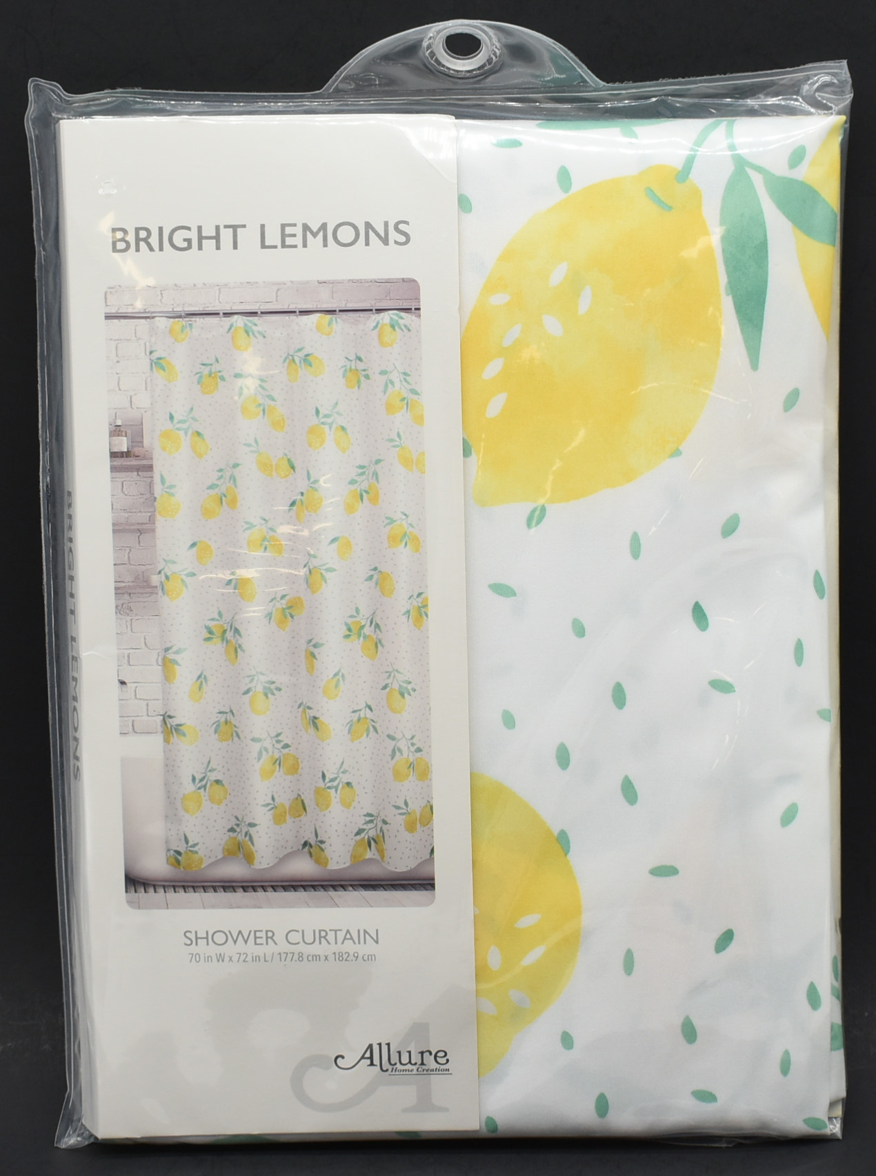SHOWER CURTAIN,  FABRIC,  BRIGHT LEMONS