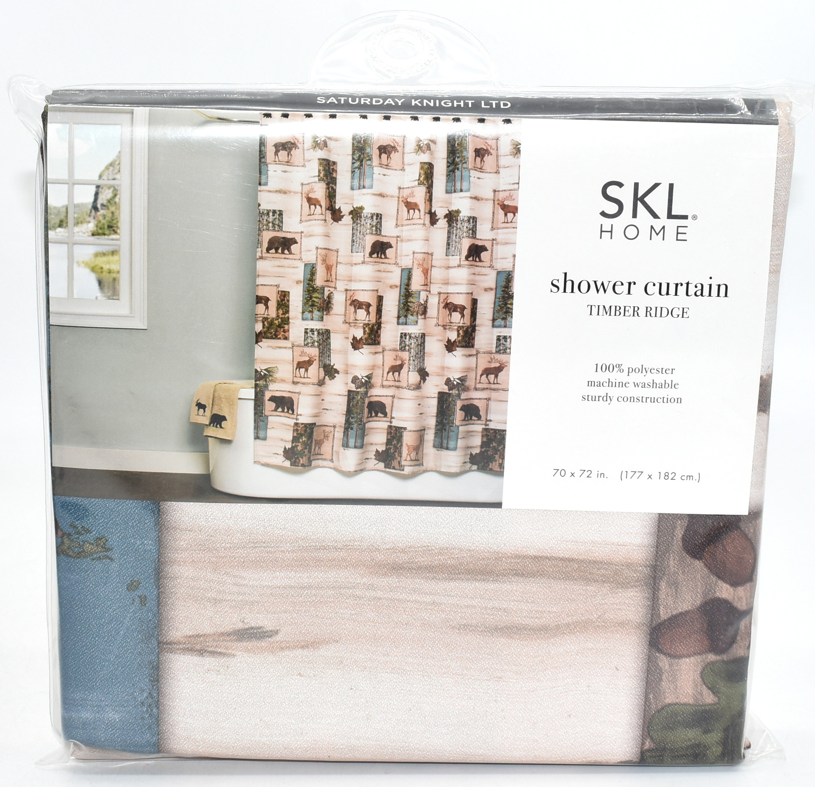 SHOWER CURTAIN,  FABRIC,  70X72 TIMBER RIDGE