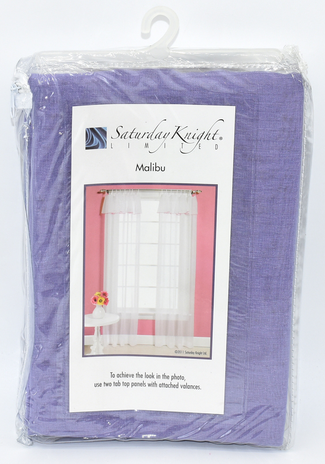 CURTAIN,  PANEL,  63 IN,  WITH ATTACHED VALANCE,  LAVENDER