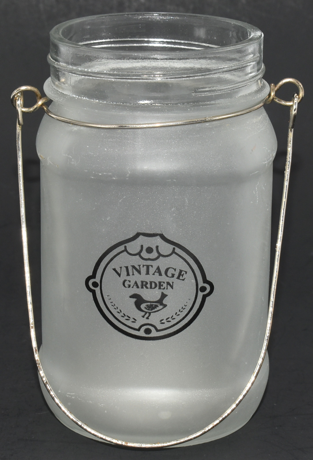 JAR,  MASON,  WITH HANDLE,  CLEAR FROSTED,  5