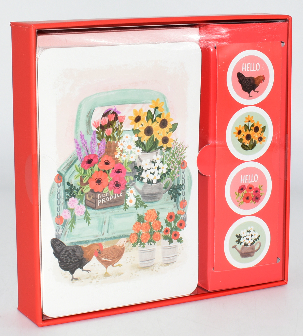 NOTECARD SET, TRUCK OF FLOWERS SET OF 12