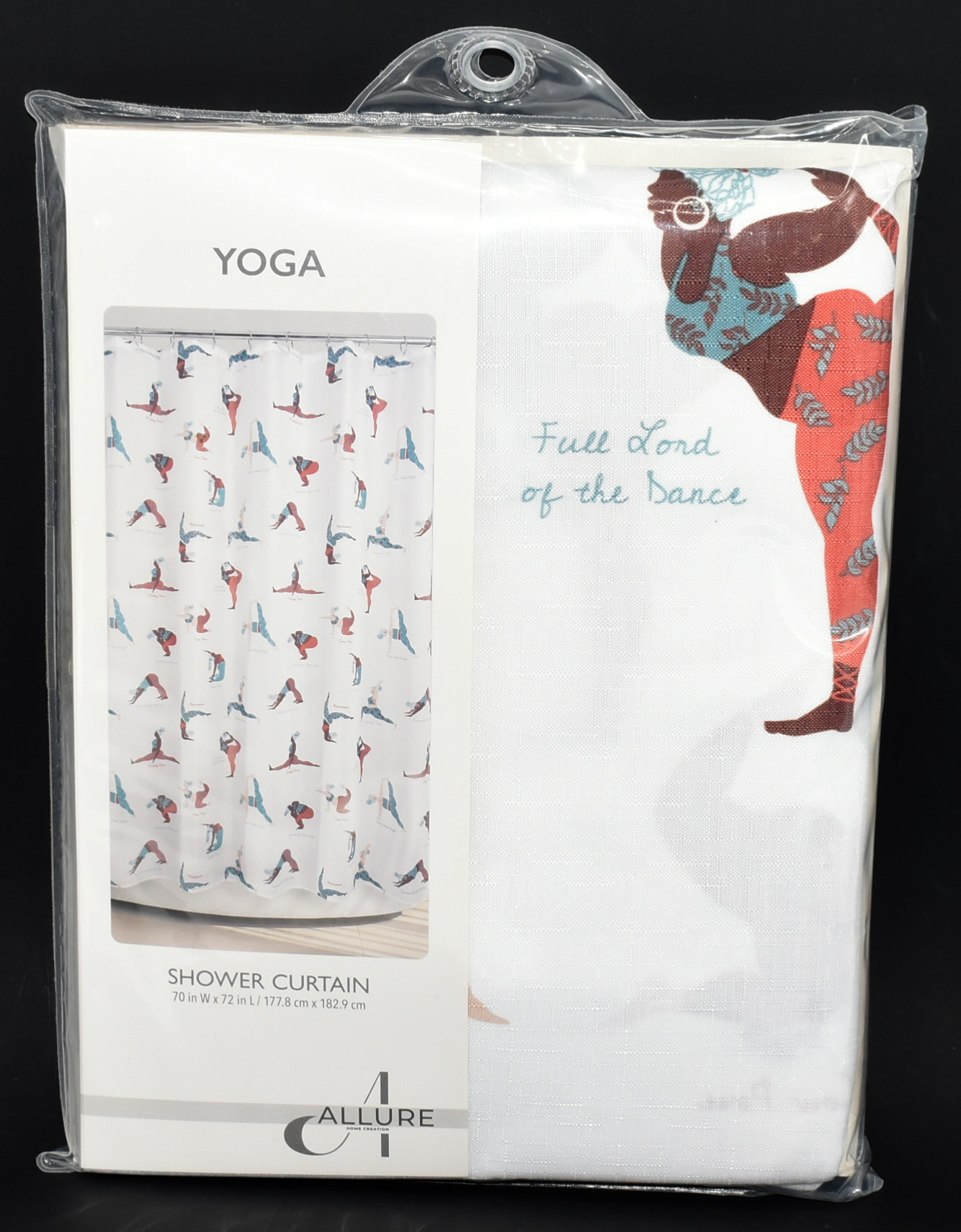 SHOWER CURTAIN,  FABRIC,  70X72,  YOGA POSES