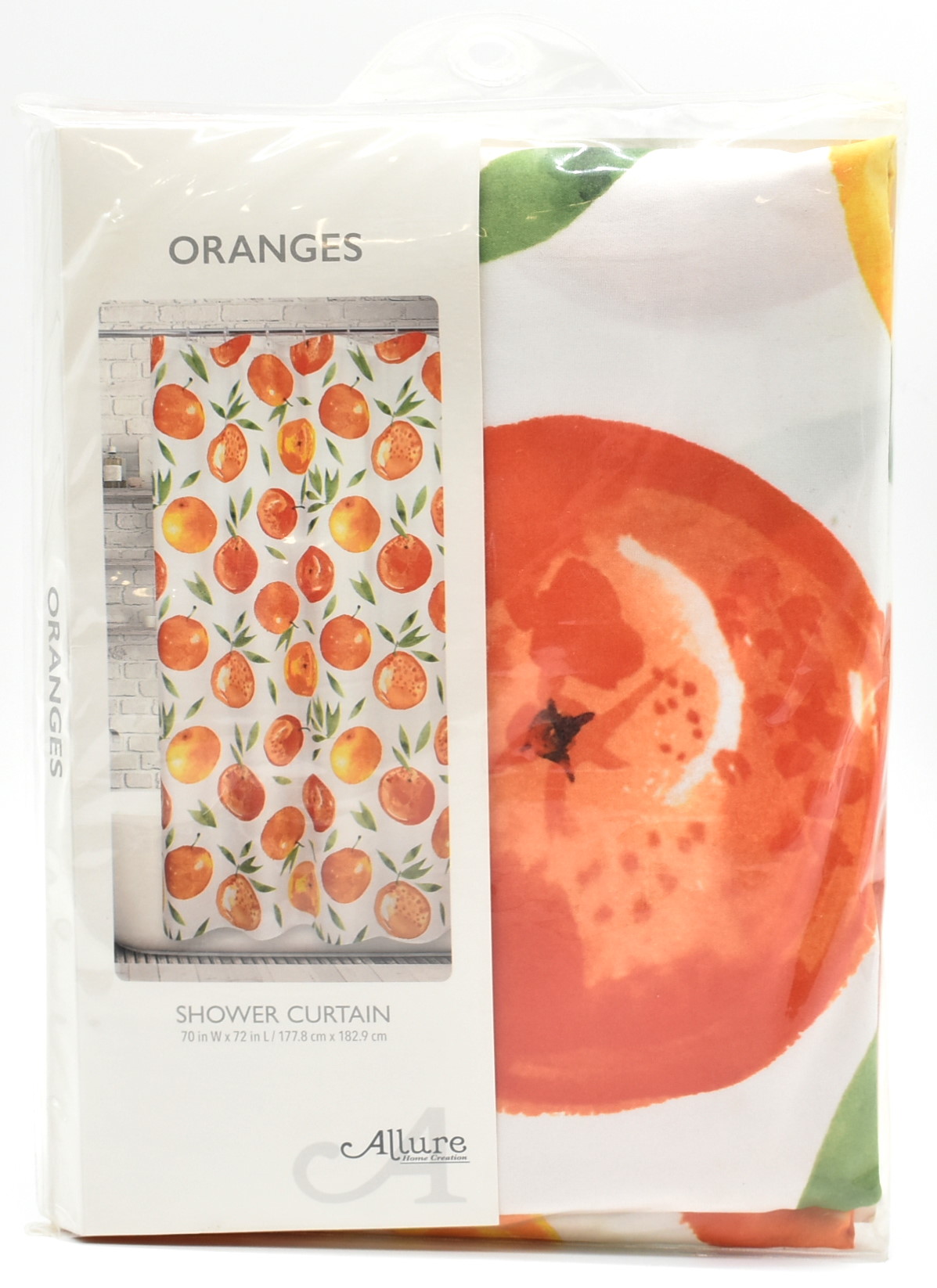 SHOWER CURTAIN,  FABRIC,  70X72 ORANGES