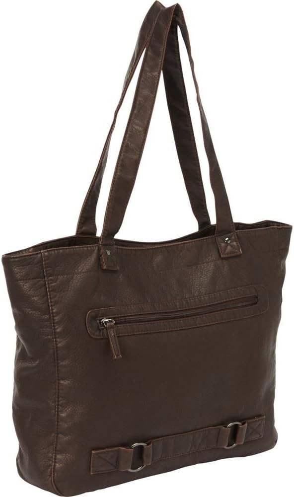 TOTE BAG,  PURSE,  LEATHERETTE,  BROWN, PREPRICED 59.99