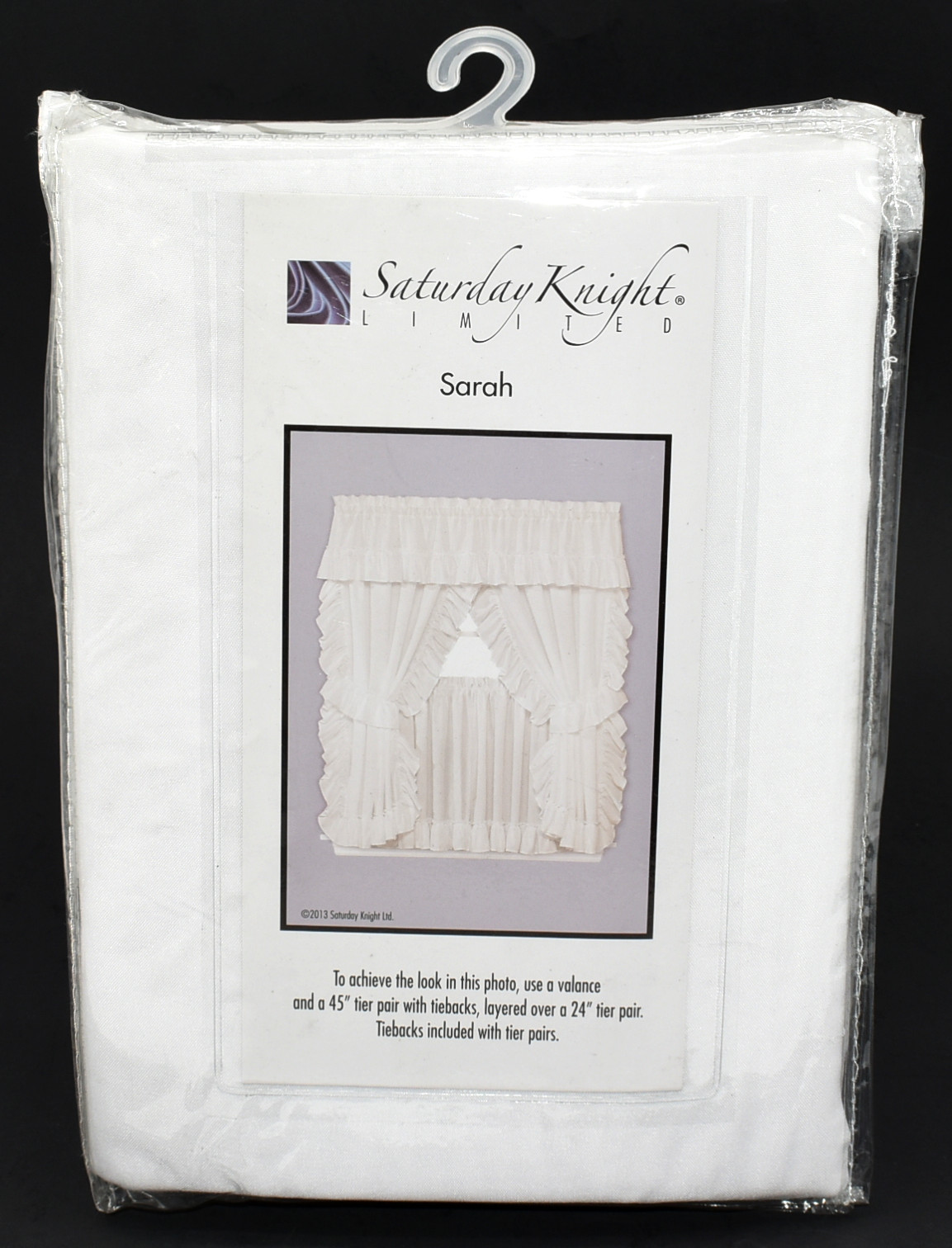 CURTAINS,  TIER PAIR,  82X30,  WHITE,  SARAH