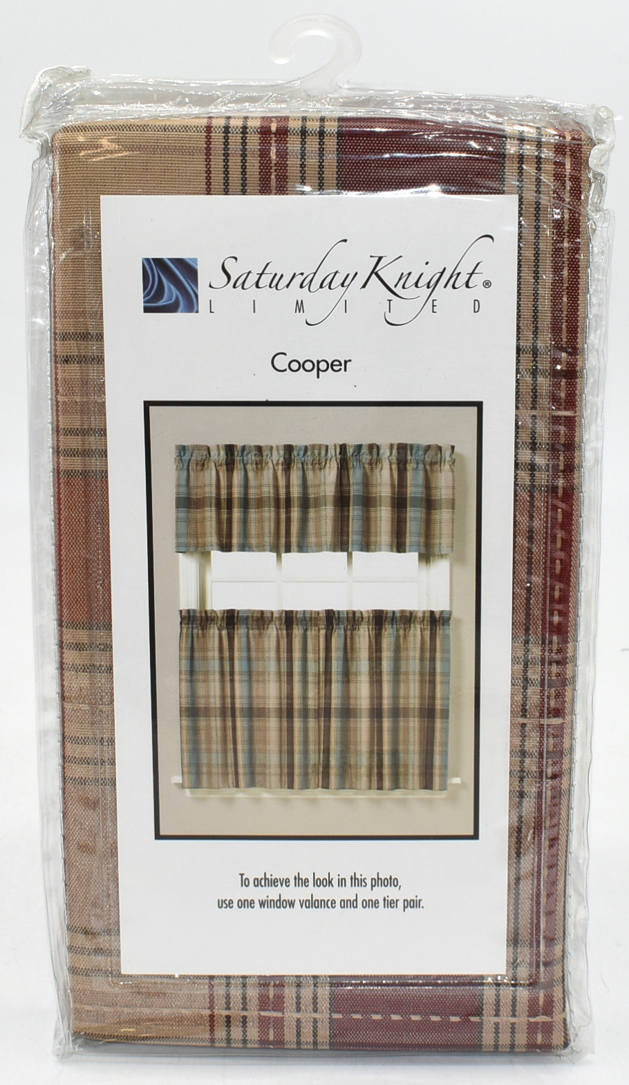 CURTAINS,  TIER PAIR,  58X24,  RED,  COOPER