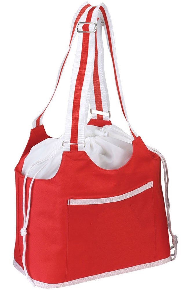 COOLER BAG,  TOTE,  WITH POCKET,  RED