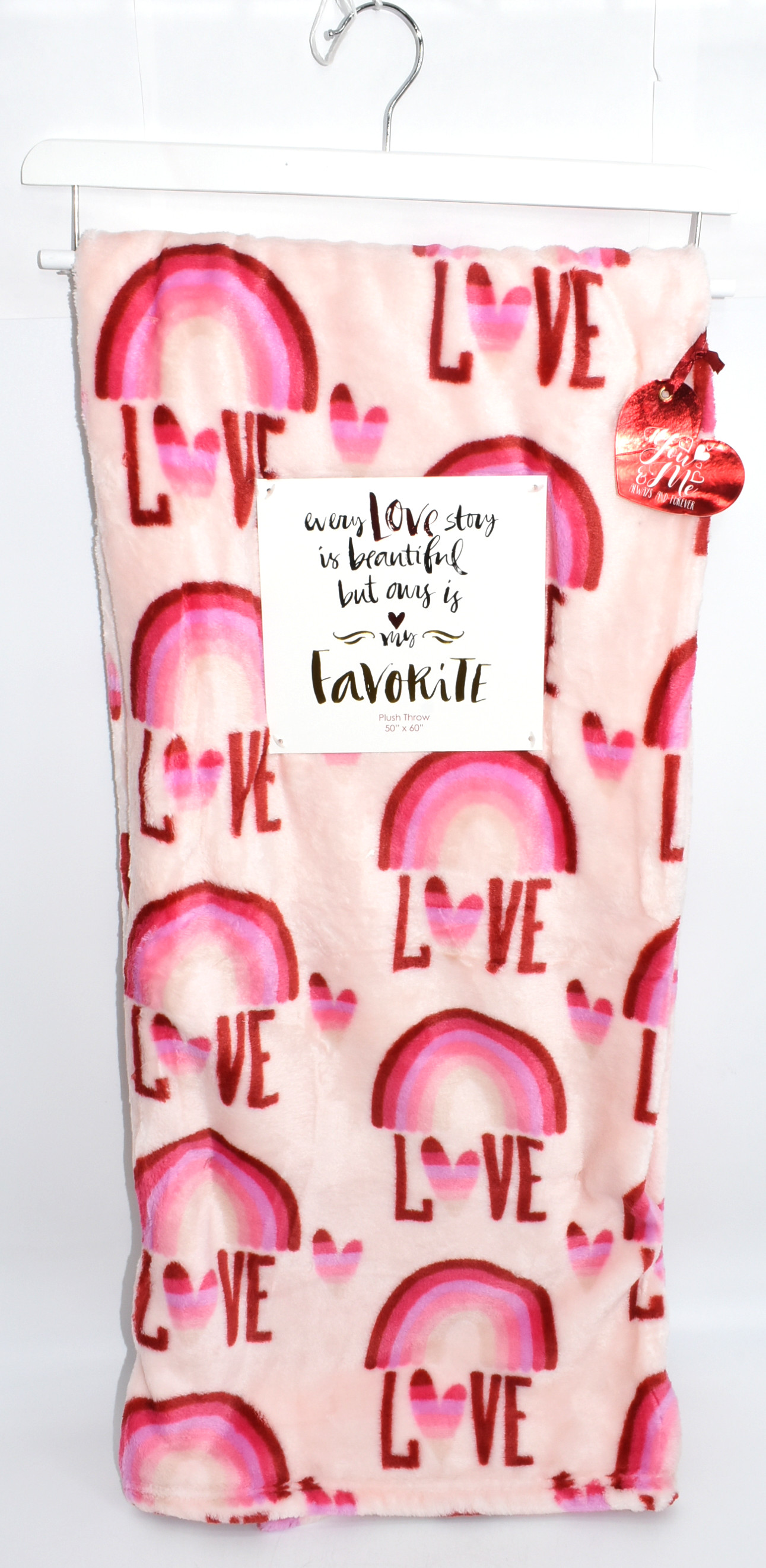 THROW,  FLANNEL PLUSH,  LOVE,  RAINBOW