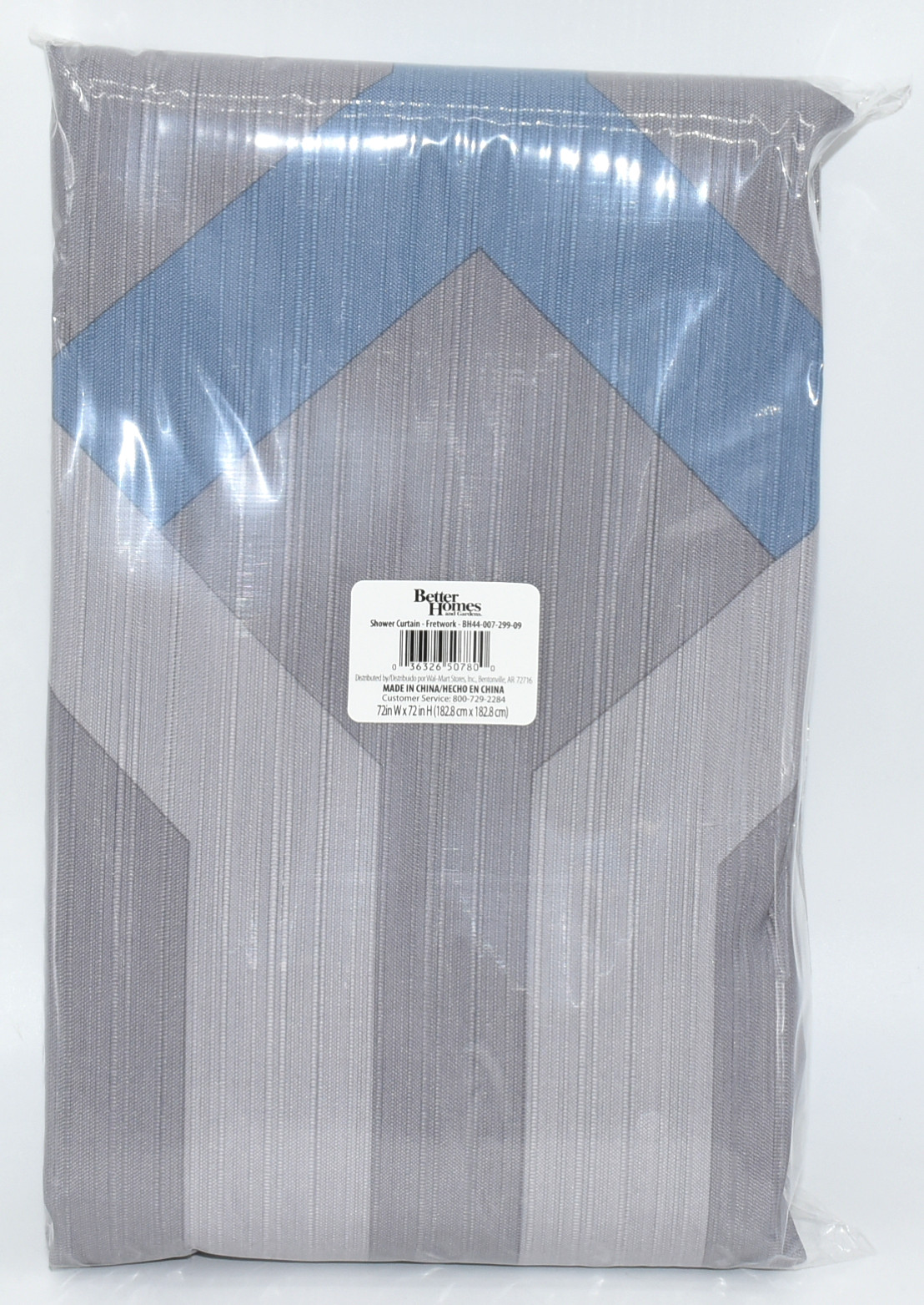 SHOWER CURTAIN,  FABRIC,  FRETWORK - NO RETAIL PKG