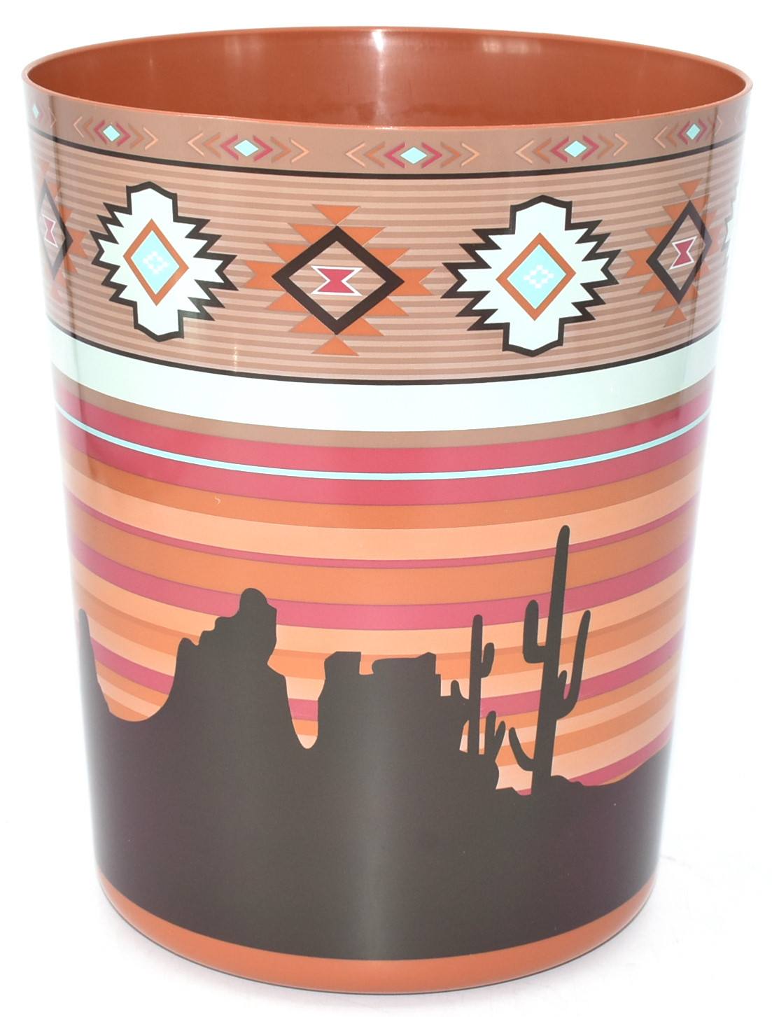WASTEBASKET,  PLASTIC,  AZTEC SUNSET