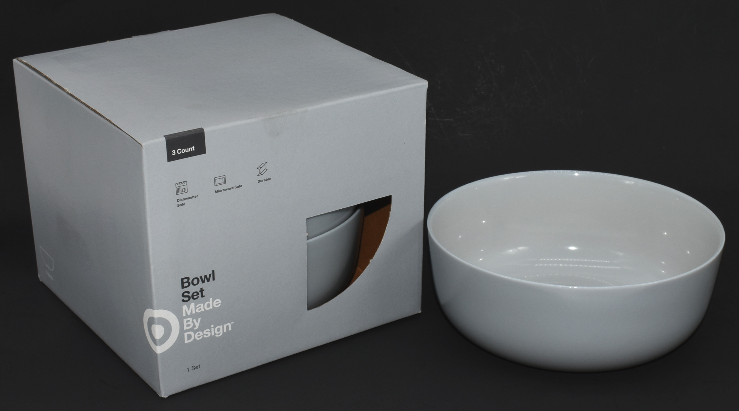 BOWL 3PC SET WHITE GRAN DIWALI TARGET