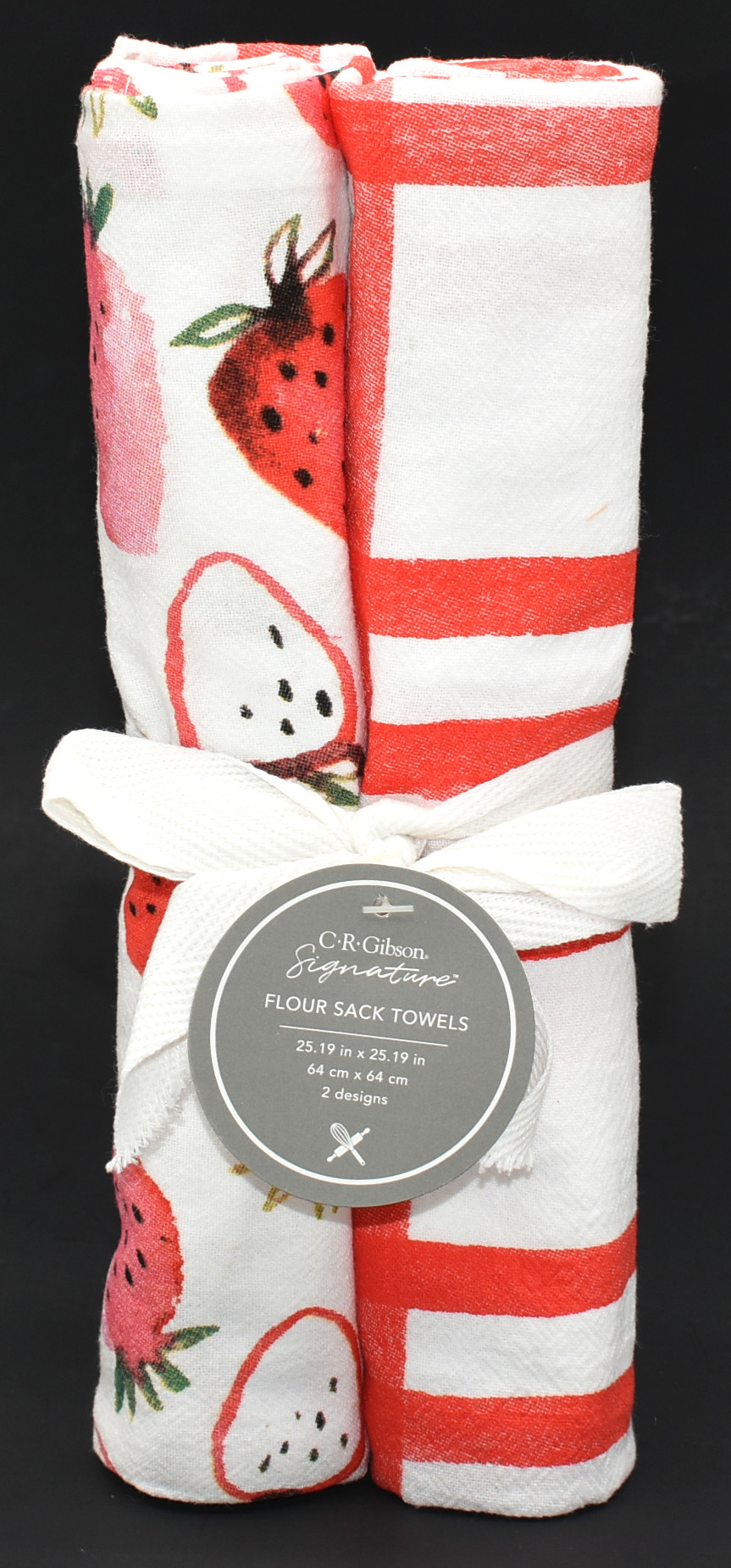 TOWELS,  KITCHEN,  2 PK,  FLOUR SACK,  STRAWBERRY FIELD