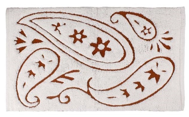 BATH RUG,  COTTON,  PAISLEY CREAM,  WOVEN