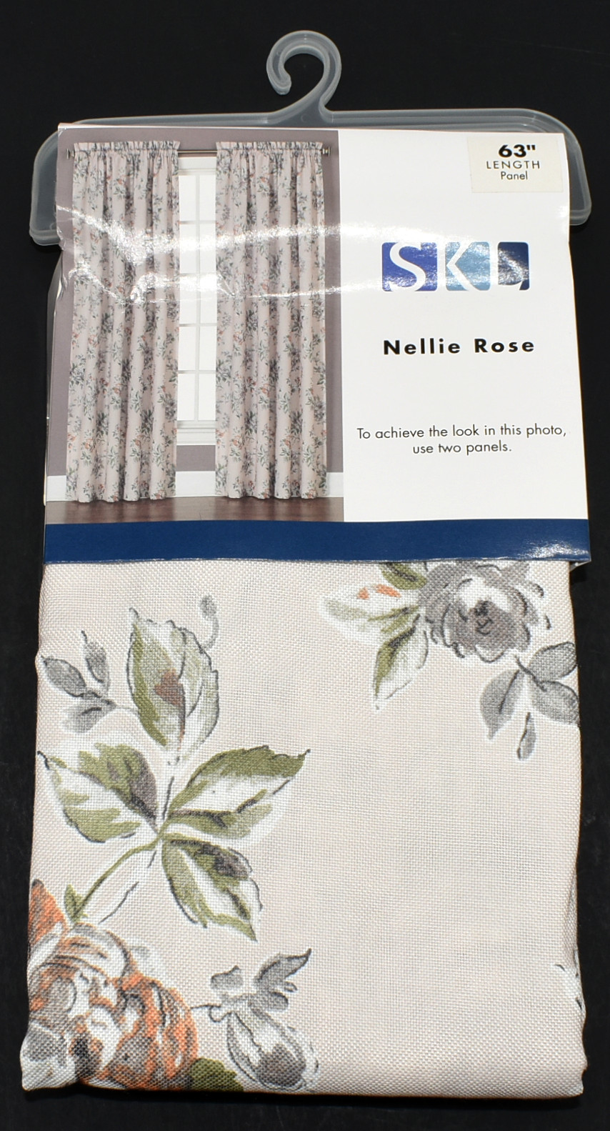 CURTAIN,  PANEL,  54X63,  CREAM,  NELLIE ROSE