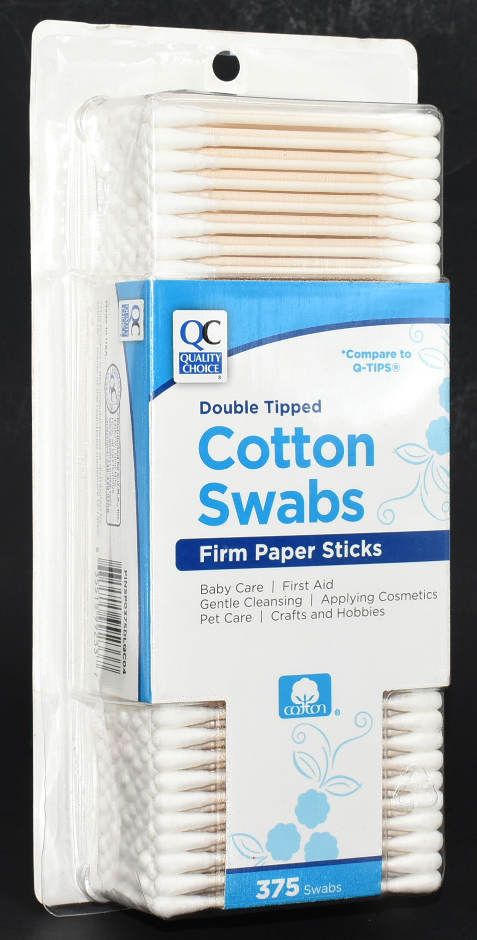 COTTON SWABS, 375CT, PAPER STICK