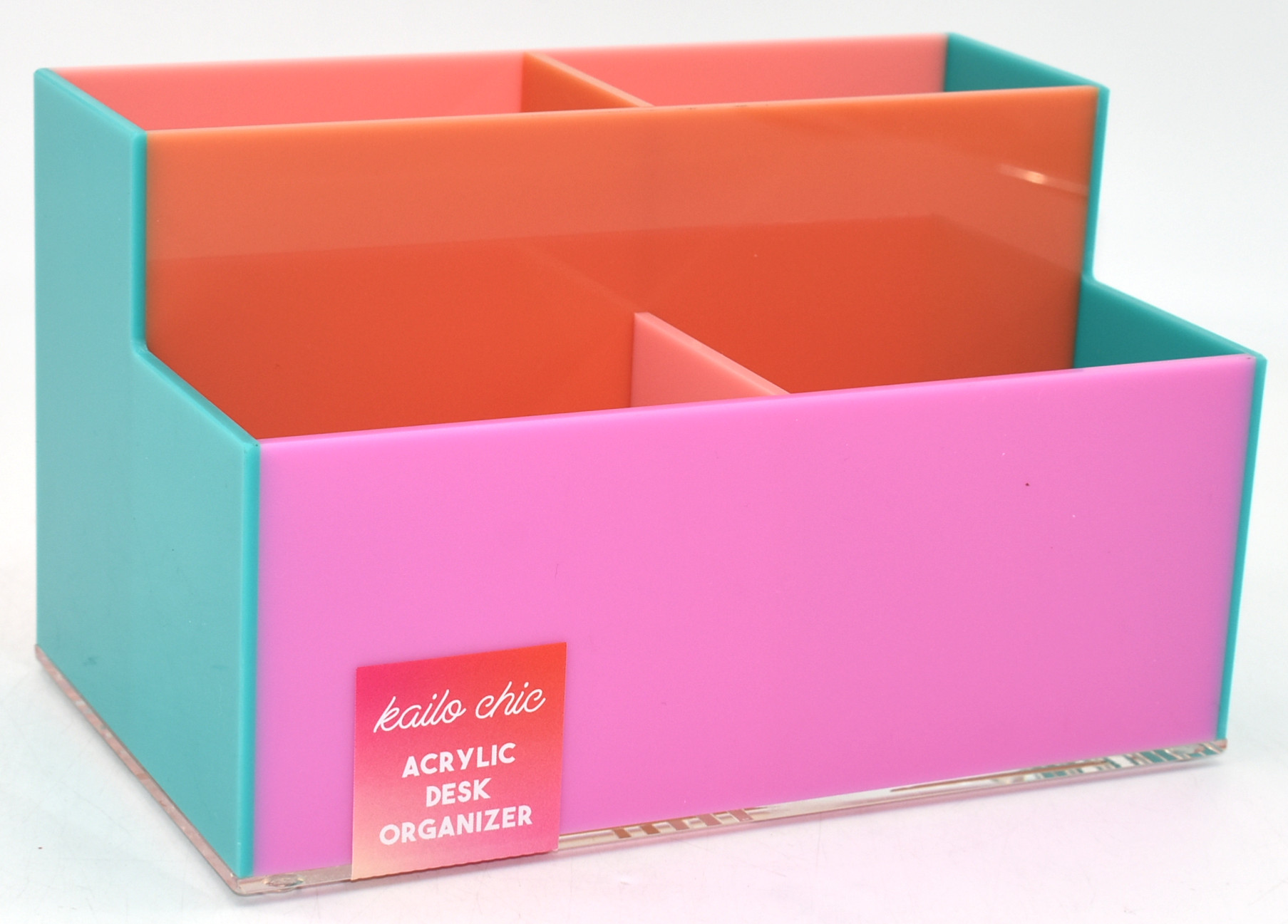 DESK ORGANIZER,  7.5X6,  COLOR BLOCK,  MULTI COLOR,  ACRYLIC