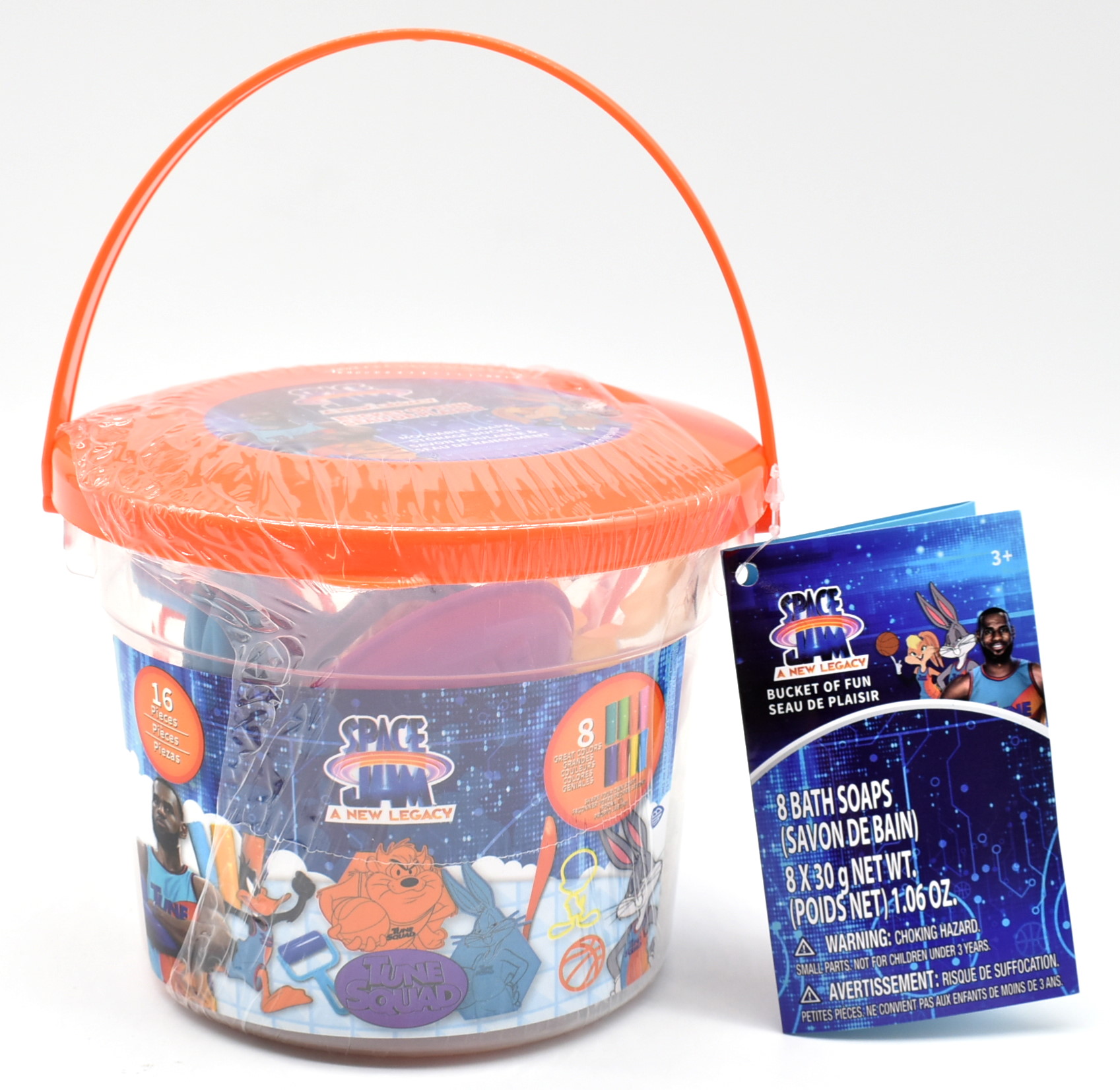 SOAP,  BUCKET,  16 PC,  MOLDABLE CLAY SOAP,  SPACE JAM, EXP 08/23
