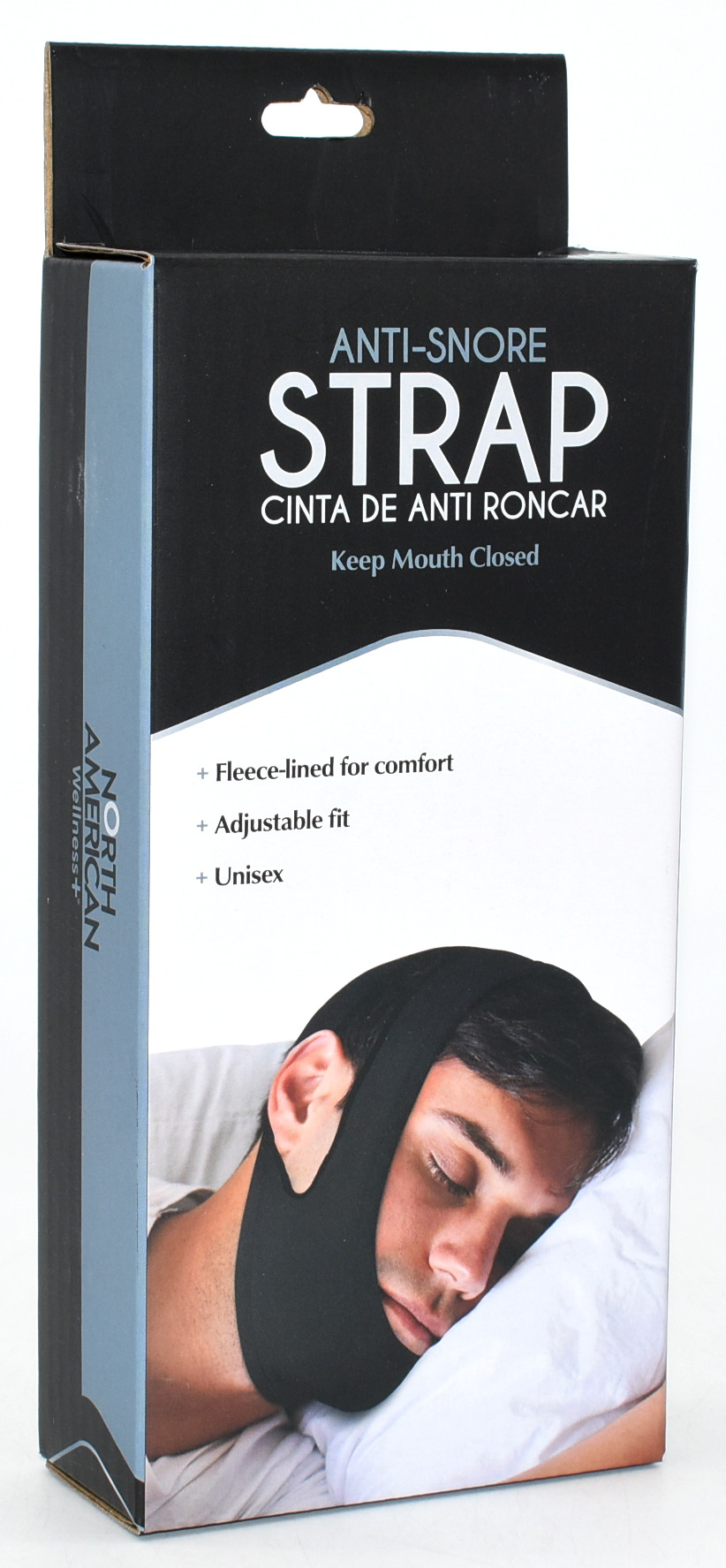 SLEEP AID,  ANTI SNORE STRAP,  MENS,  BLACK,  COLOR BOX