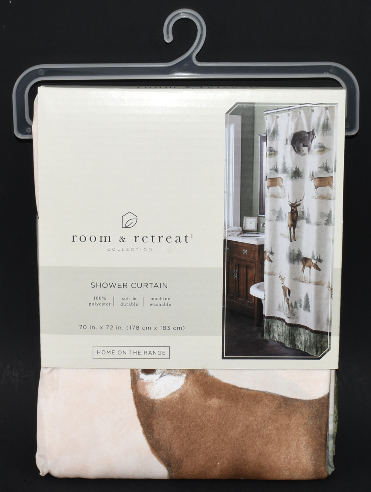 SHOWER CURTAIN,  FABRIC,  HOME ON THE RANGE