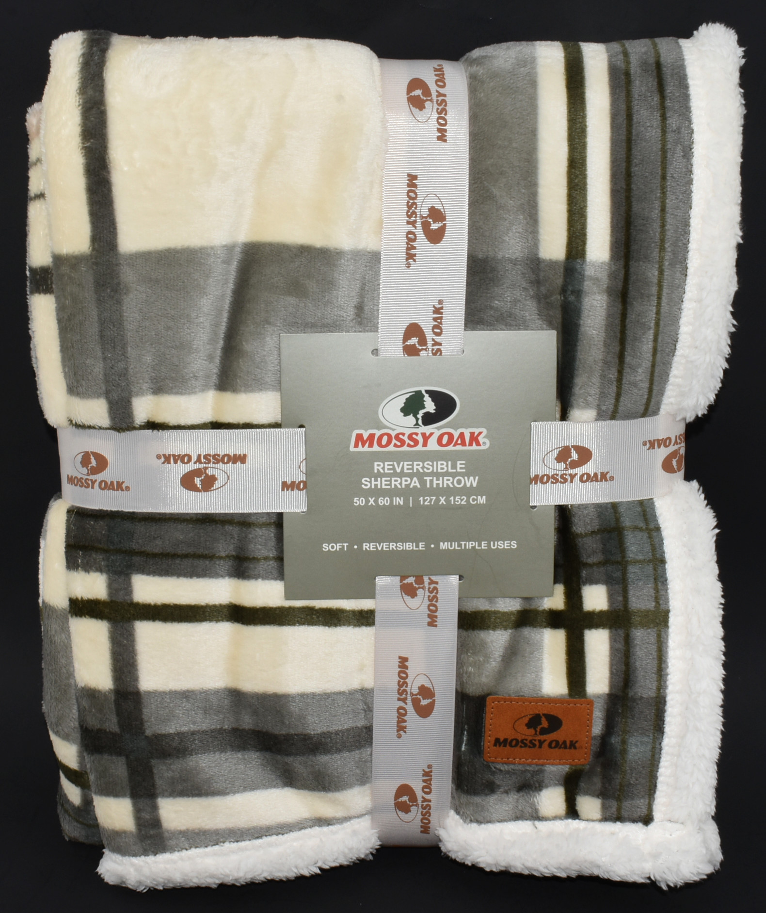 BLANKET,  THROW,  MOSSY OAK,  PLAID