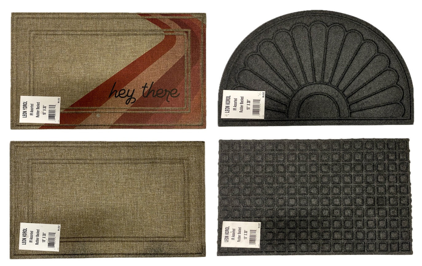 RUBBER MAT, 18X30, ASST. STYLES IR,  MADE IN USA