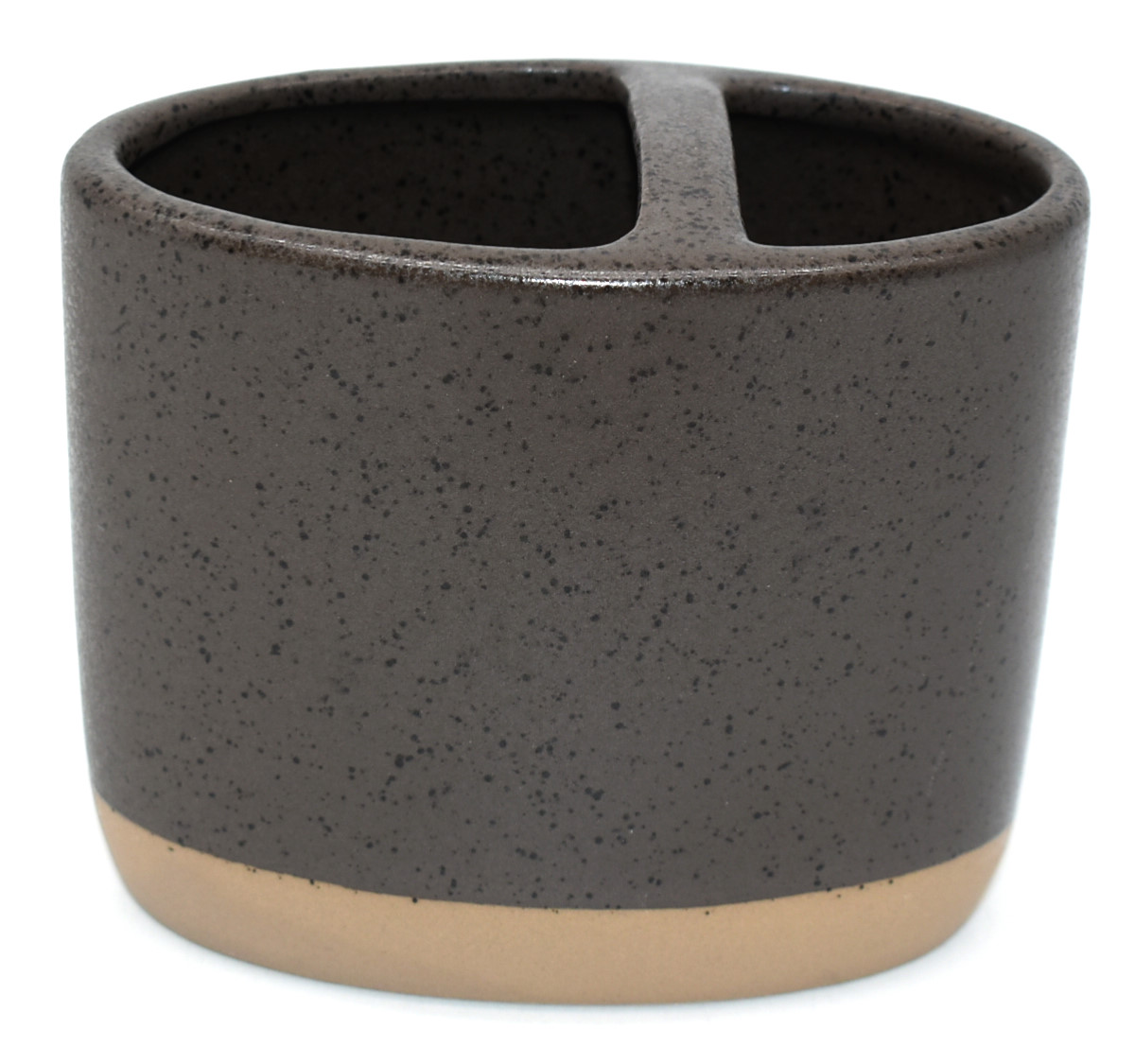 TOOTHBRUSH HOLDER,  RESIN,  BLACK AND TAN,  TUSCANO
