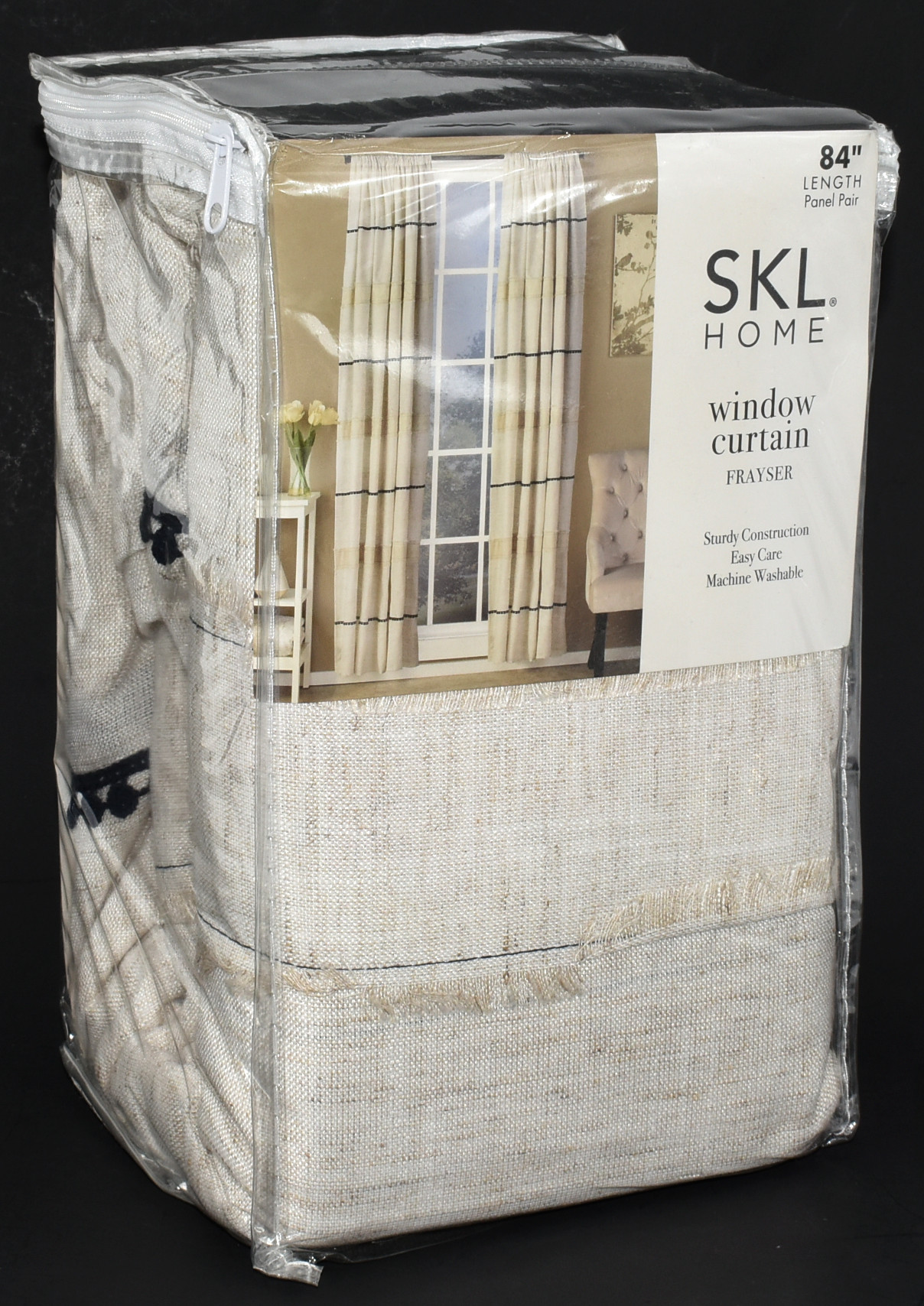 CURTAINS,  PANEL PAIR,  52X84,  LINEN,  STRIPE