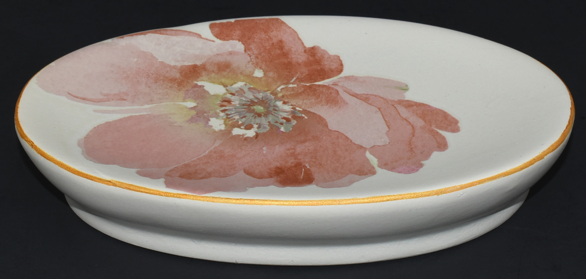 SOAP DISH,  CERAMIC,  MISTY FLORAL