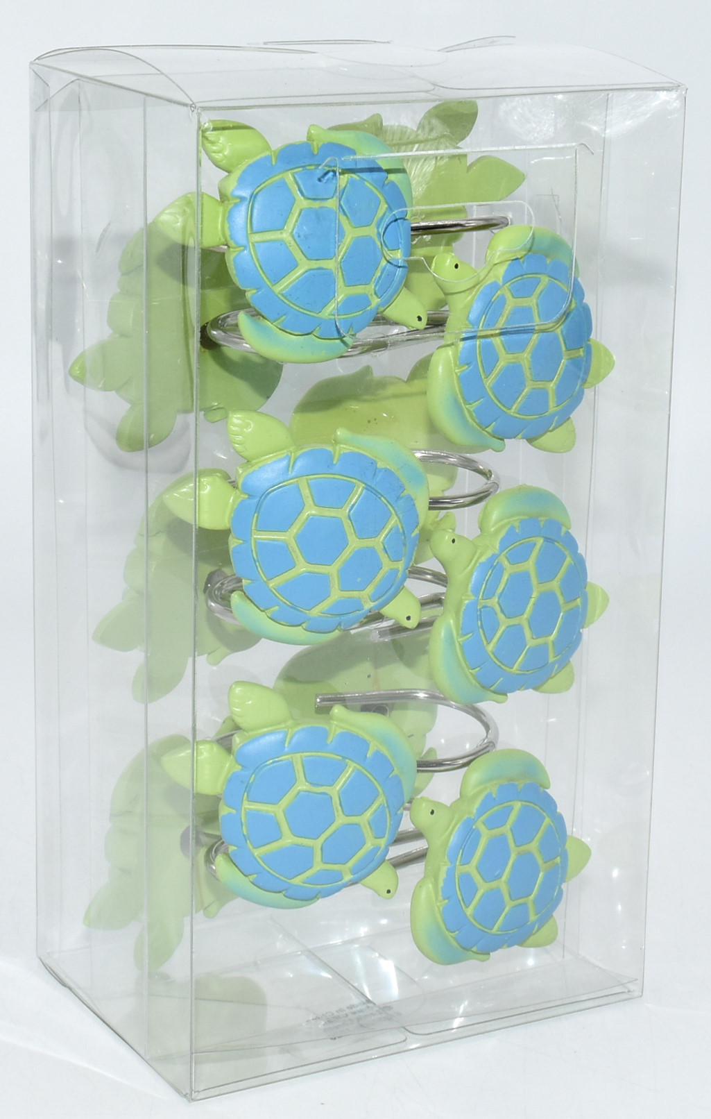 HOOKS,  SHOWER CURTAIN,  RESIN,  SEA TURTLES,  OCEAN WATERCOLOR
